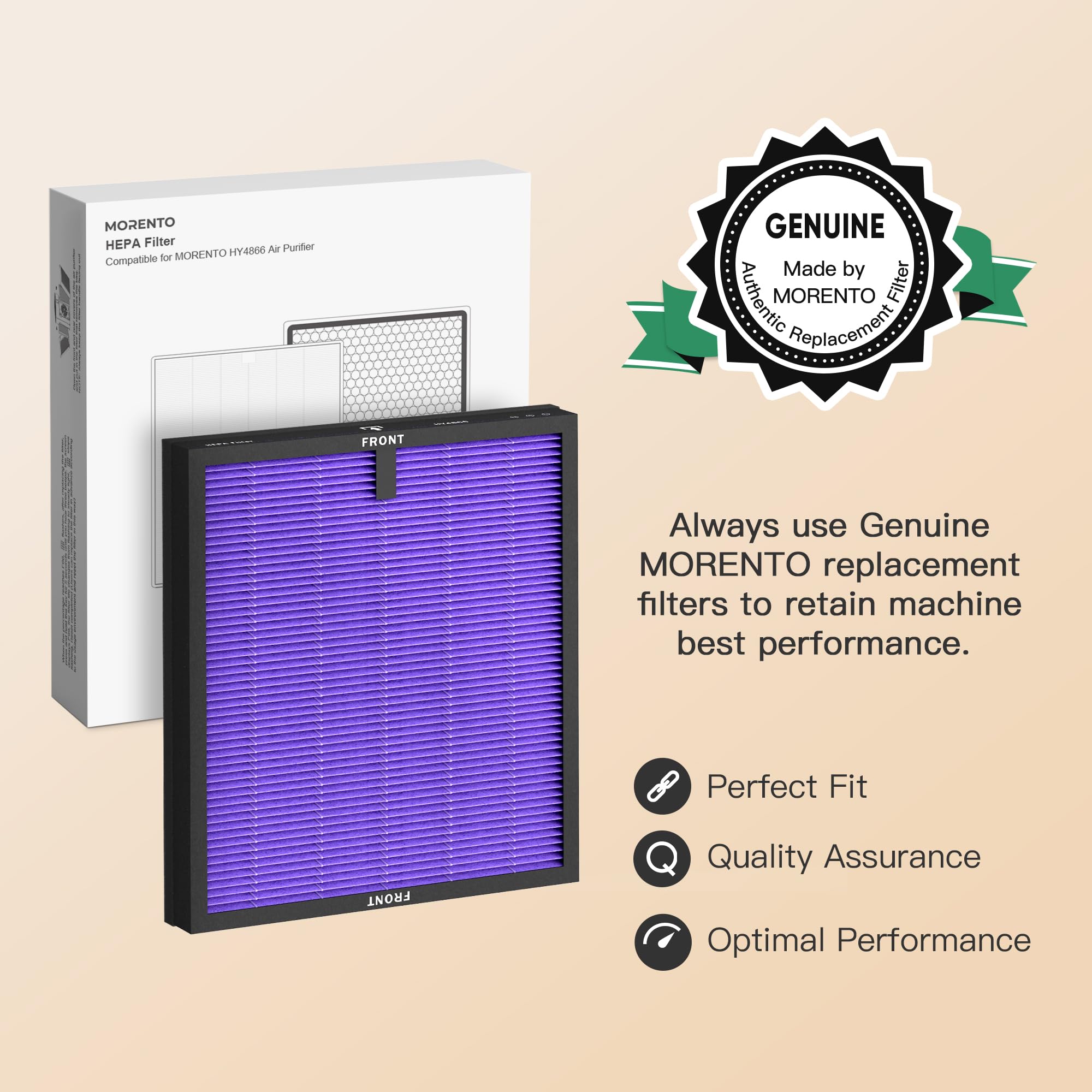 Morento 2 Pack Hy4866 Genuine Air Purifier Replacement Filter For Hy4866 Air Purifier, Multifunction Version