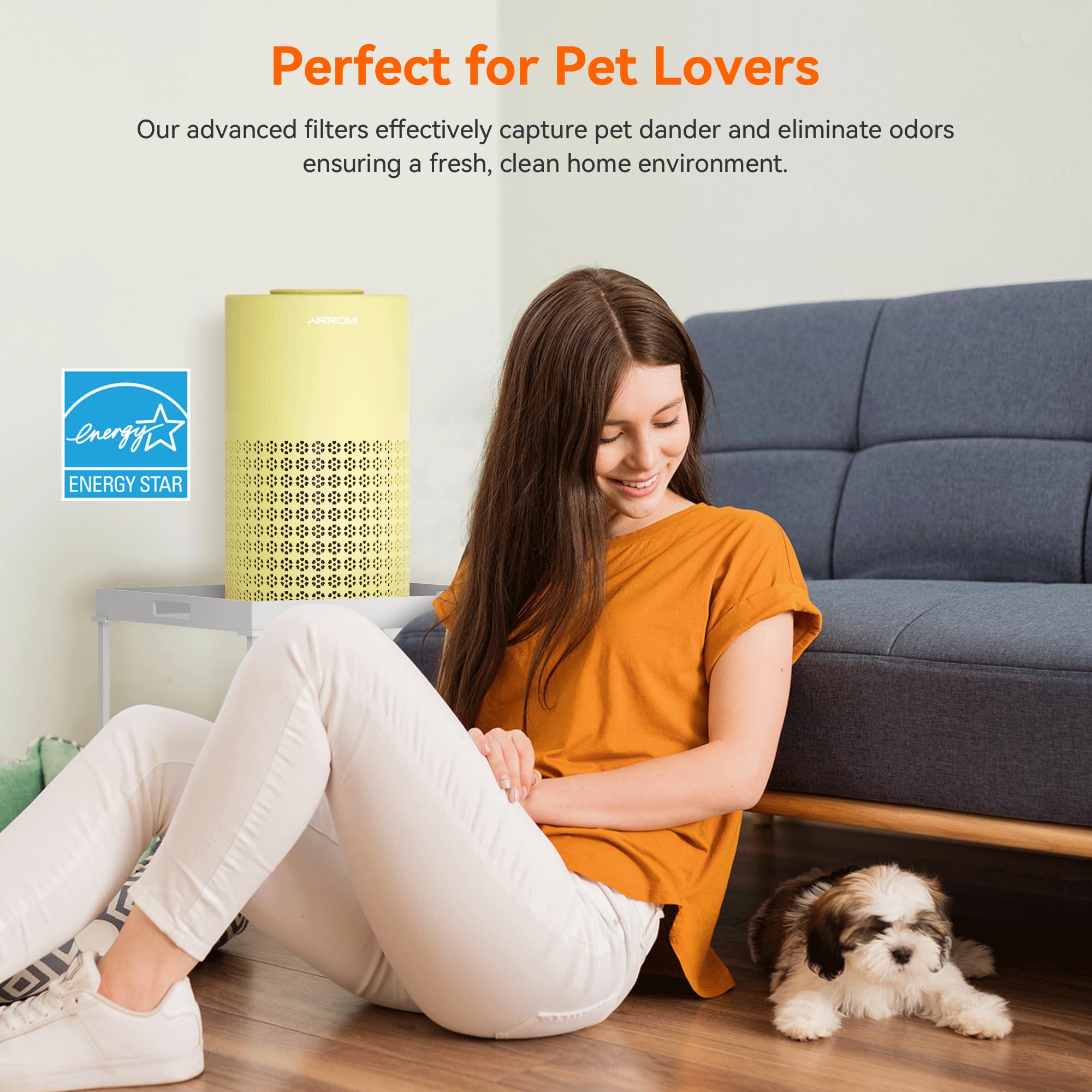 Airromi Air Purifier For Bedroom With Hepa Fet Filters, Pet Air Purifiers For Home Cat Pee Smell, Covers Up To 990Ft, Quiet 360