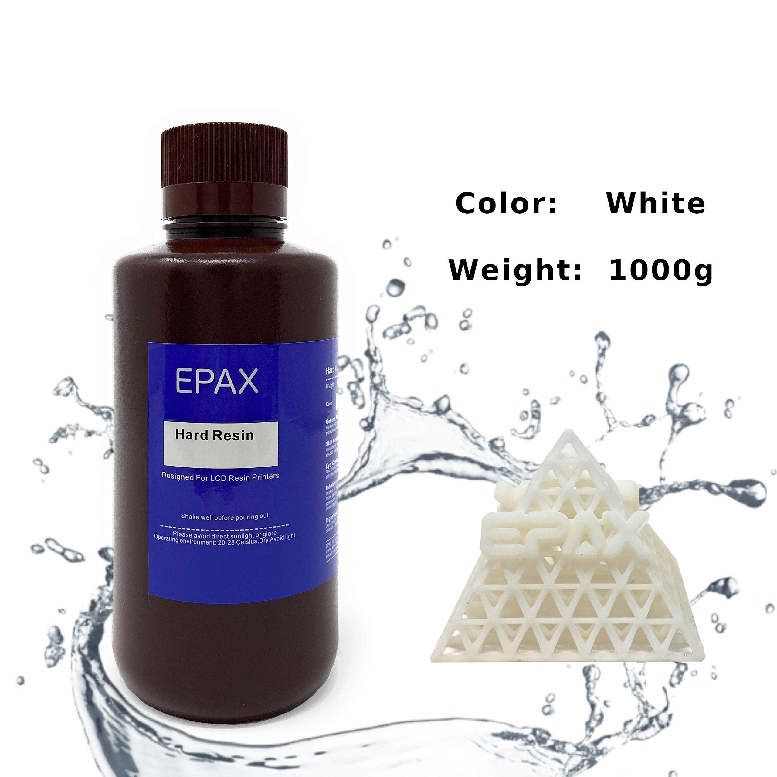 Epax 3D Printer Hard Resin For Lcd 3D Printers, 1Kg White