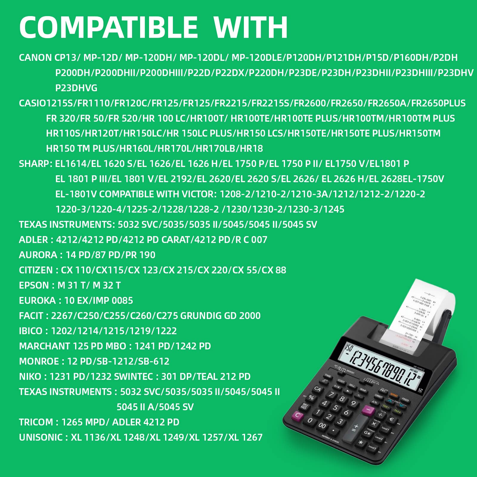 Cosob 10 Pack Compatible Ribbon Replacement For Ir40T Ir 40T Cp13 Mp 12D Use With Sharp El 1750V, El 1801V,Hr 100Tm,Hr 170Rc,Can