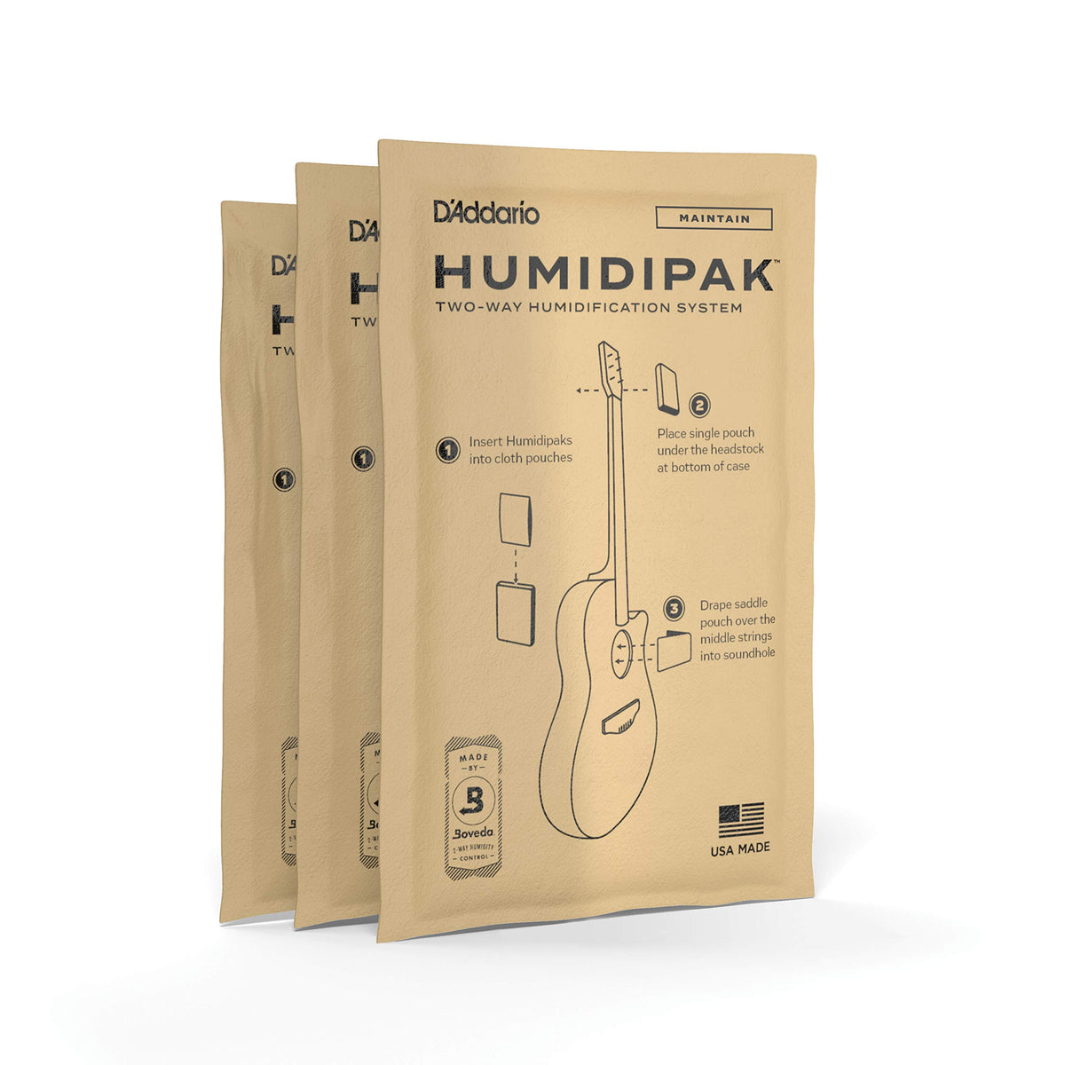 Daddario Accessories Guitar Humidifier Packs - Two-Way Humidification System Conditioning Packets - For Maintaining Proper Guita
