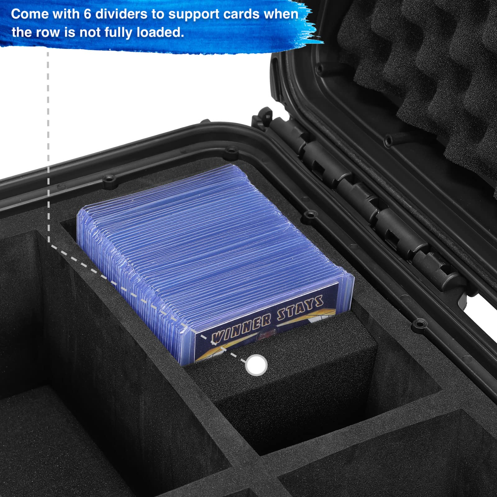 Wpgear Waterproof Toploader Storage Box For 3'' X 4'' Rigid Card Holder, Trading Card Case Holds 600 35Pt Toploaders, Fit Sport