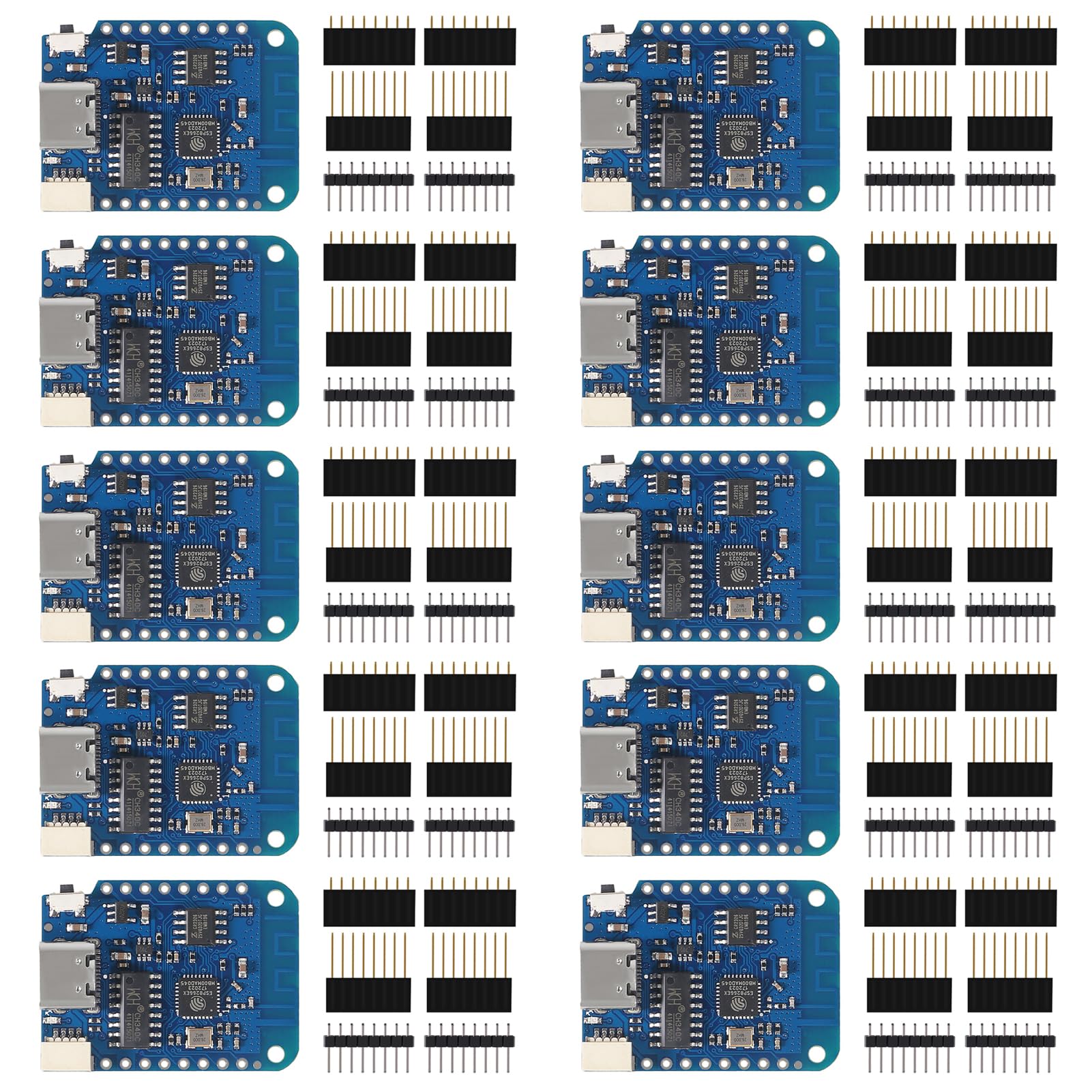 10Pcs Wemos D1 Mini V4.0.0 Type C Usb Wifi Internet Of Things Board Based Esp8266 4Mb Compatible With Arduino Micropython Nodemc