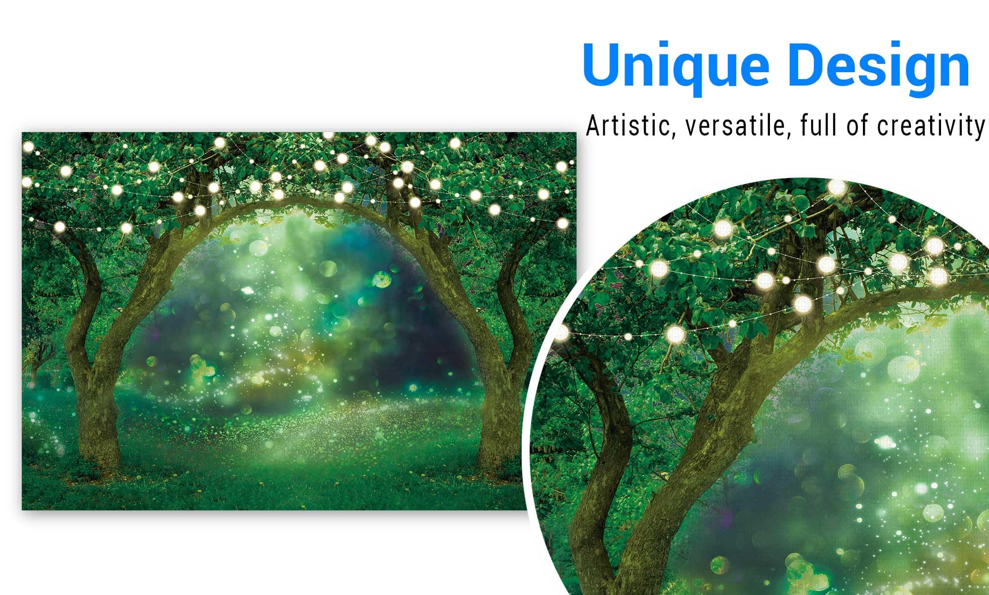 Funnytree 82'' X 59'' Spring Enchanted Garden Backdrop Forest Fairy Wonderland Woodland Background Wedding Baby Shower Birthday