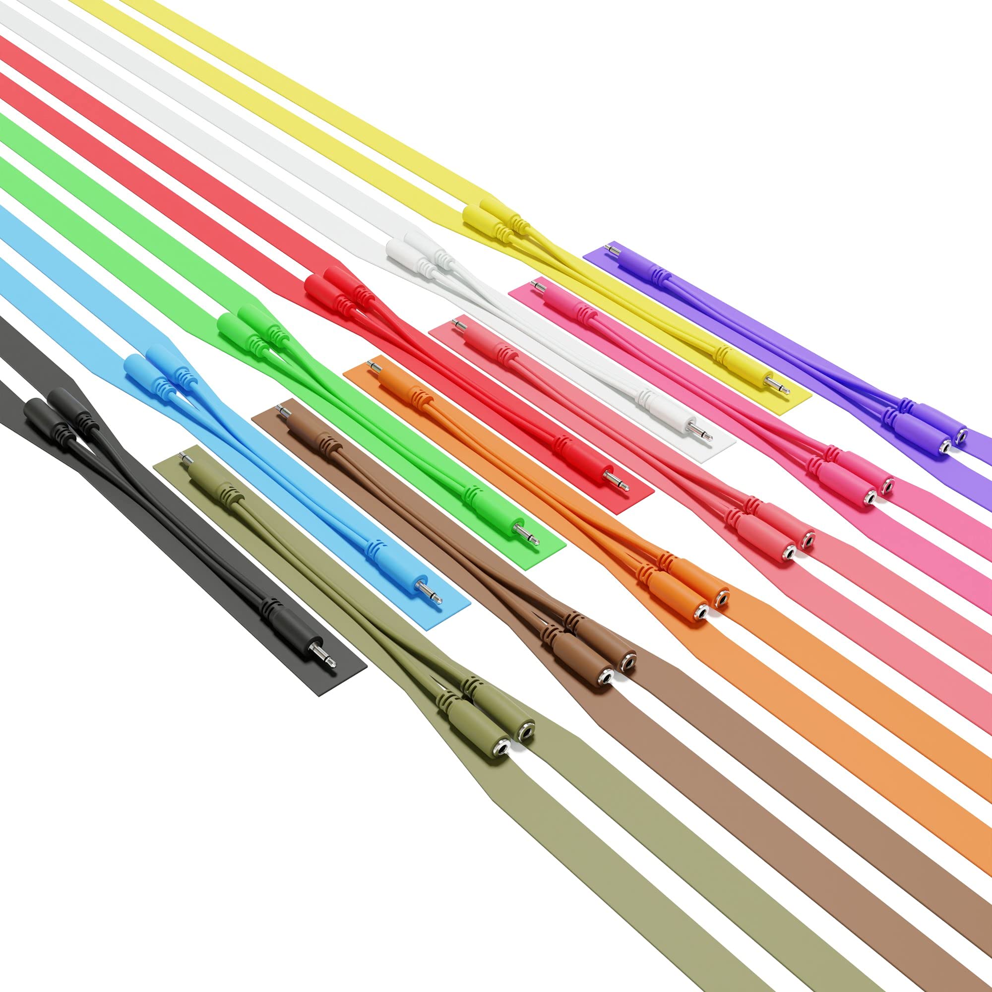 Excelvalley   Mono Splitter Y Patch Cables   Ts 3.5Mm 1/8'' Eurorack Synth Synthesizer [12 Pack]