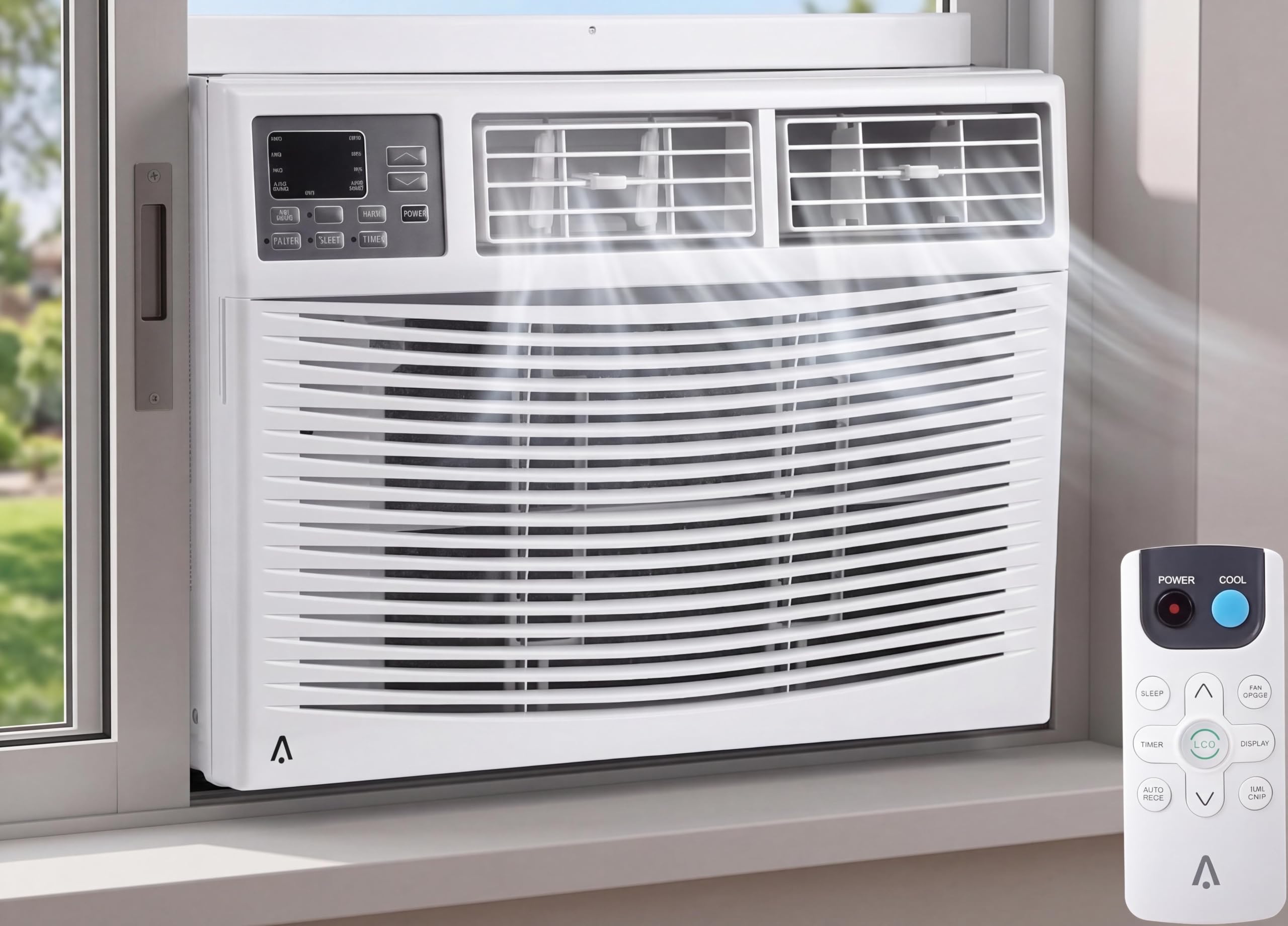 ExploreHorizon 10,000 BTU Window AC Unit, 115V Cools 450 Sq.Ft Spaces, Remote Control with 3 Speeds & Auto Restart, for Bedroom