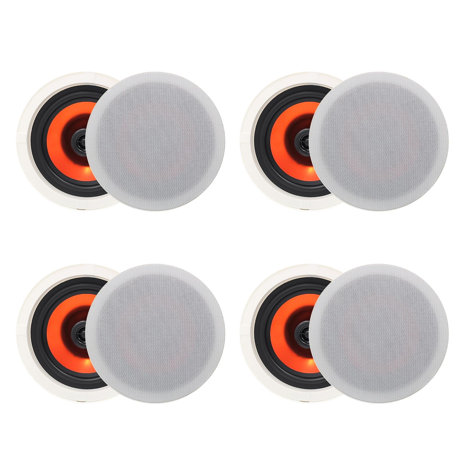 Herdio In Ceiling Speakers, 6.5 Inch 600 Watts Flush Mount Passive Wired Speakers For Bathroom, Kitchen,Living Room,Office(4 Spe