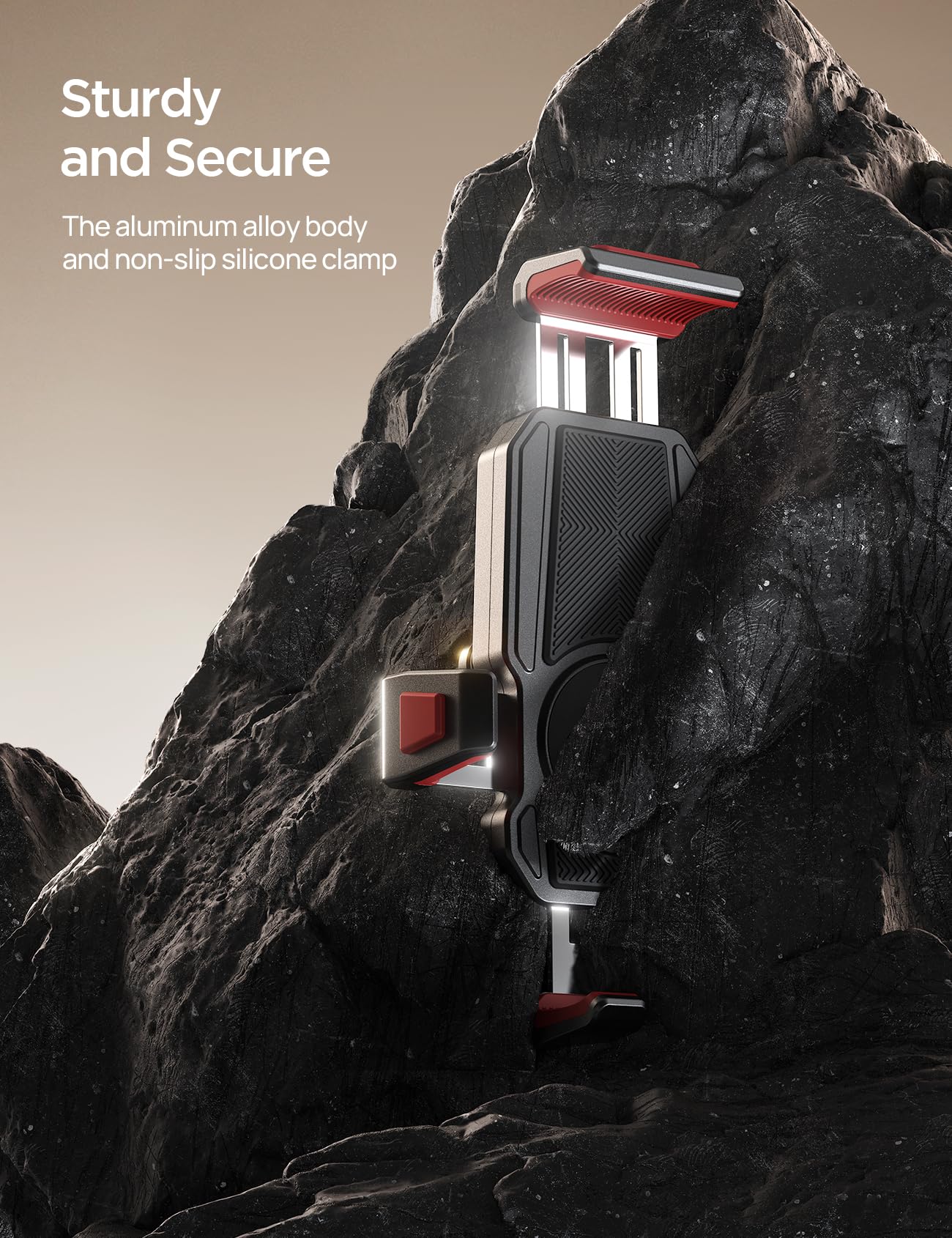 Joyroom Aluminum Alloy Motorcycle Phone Mount With Vibration Dampener, Phone Holder For Harley Bike, Bicycle, Scooter, Atv/Utv,