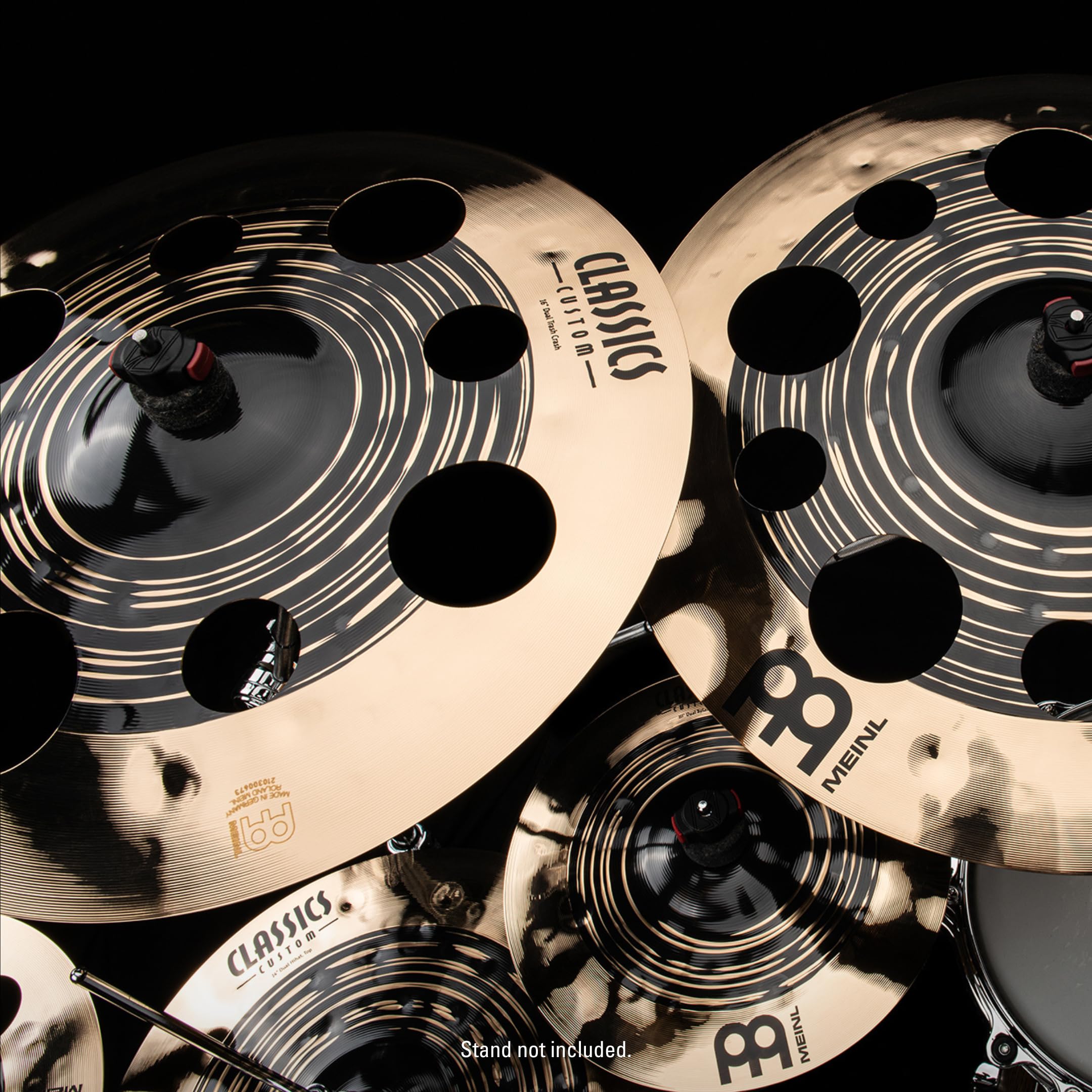 Meinl Cymbals Classics Custom Dual 16'' Trash Crash Cymbal For Drum Set, Dark/Brilliant   Made In Germany   B12 Bronze, 2 Year W