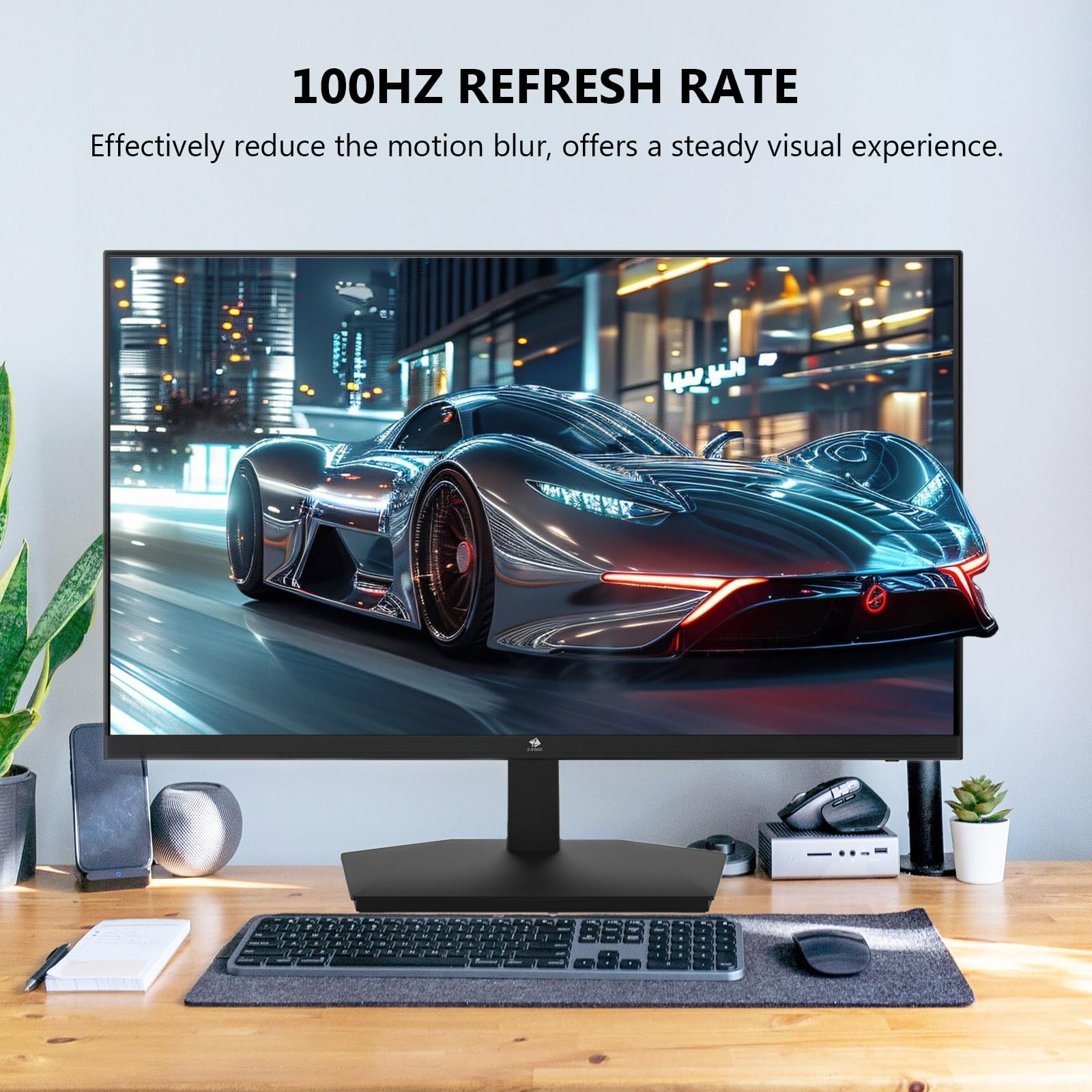 24 Inch Monitor, Z Edge Computer Monitor, Full Hd 1920 X 1080P Ips Display 75Hz Pc Monitor With Hdmi, Vga, Frameless, Anti Glare