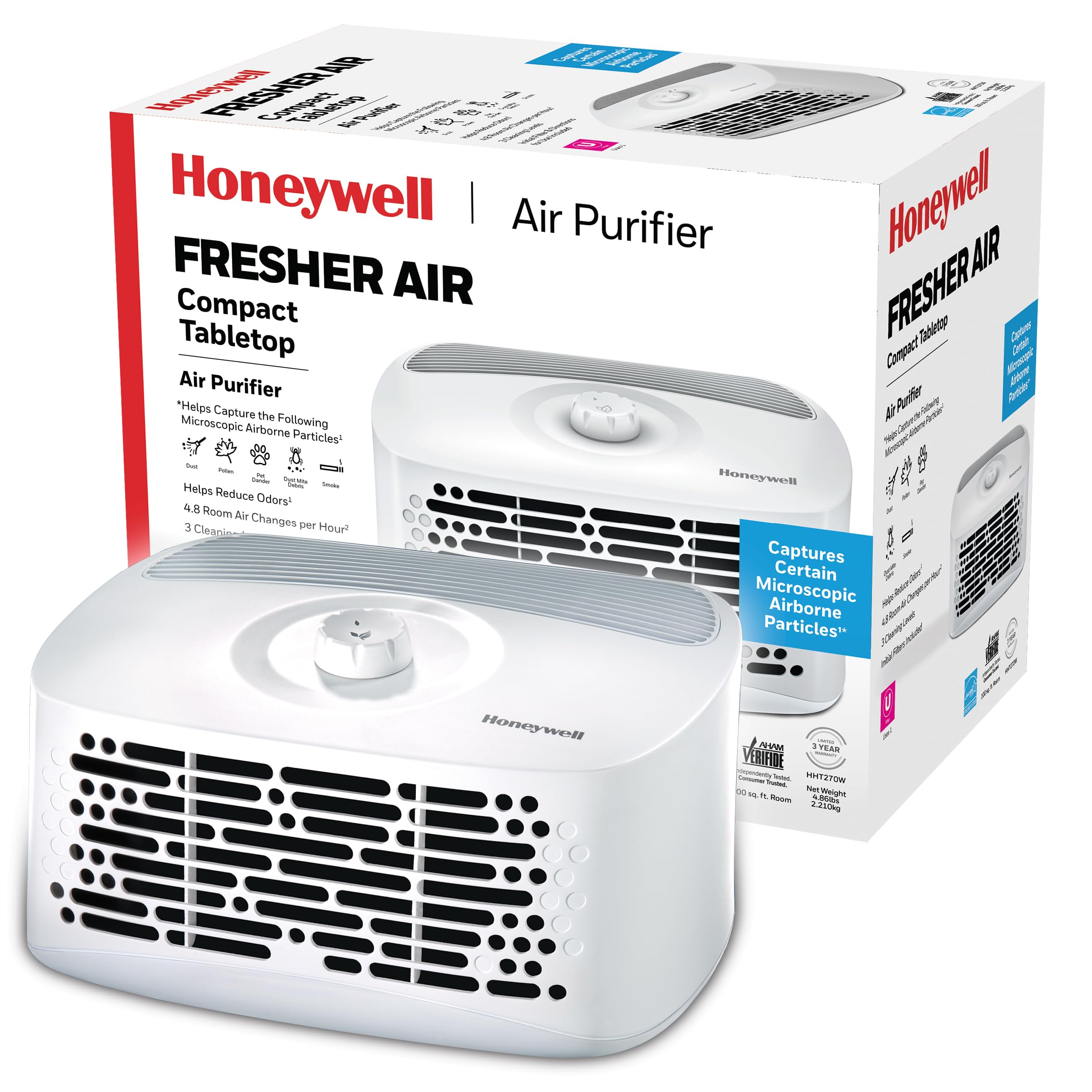 Honeywell Hht270  Air Purifier, Small Rooms (100 Sq.  Ft.) White