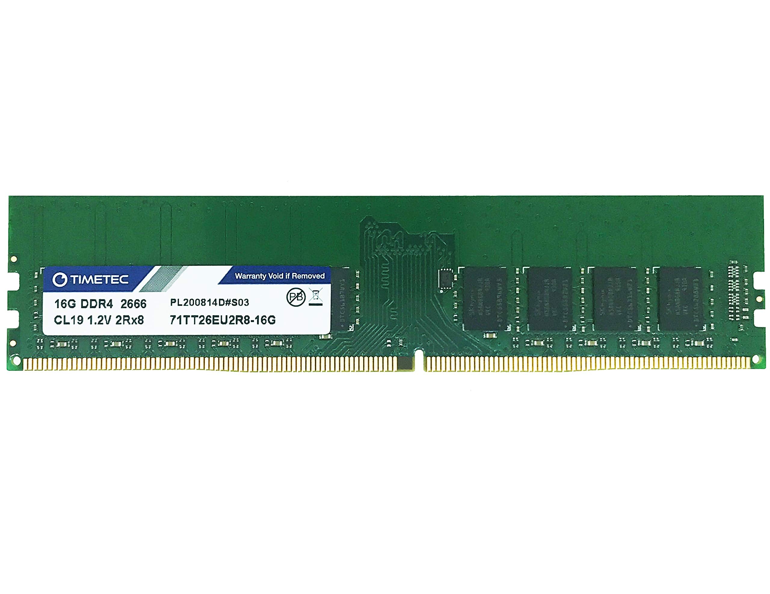 Timetec Hynix Ic 16Gb Ddr4 2666Mhz Pc4 21300 Unbuffered Ecc 1.2V Cl19 2Rx8 Dual Rank 288 Pin Udimm Server Memory Ram Module Upgr