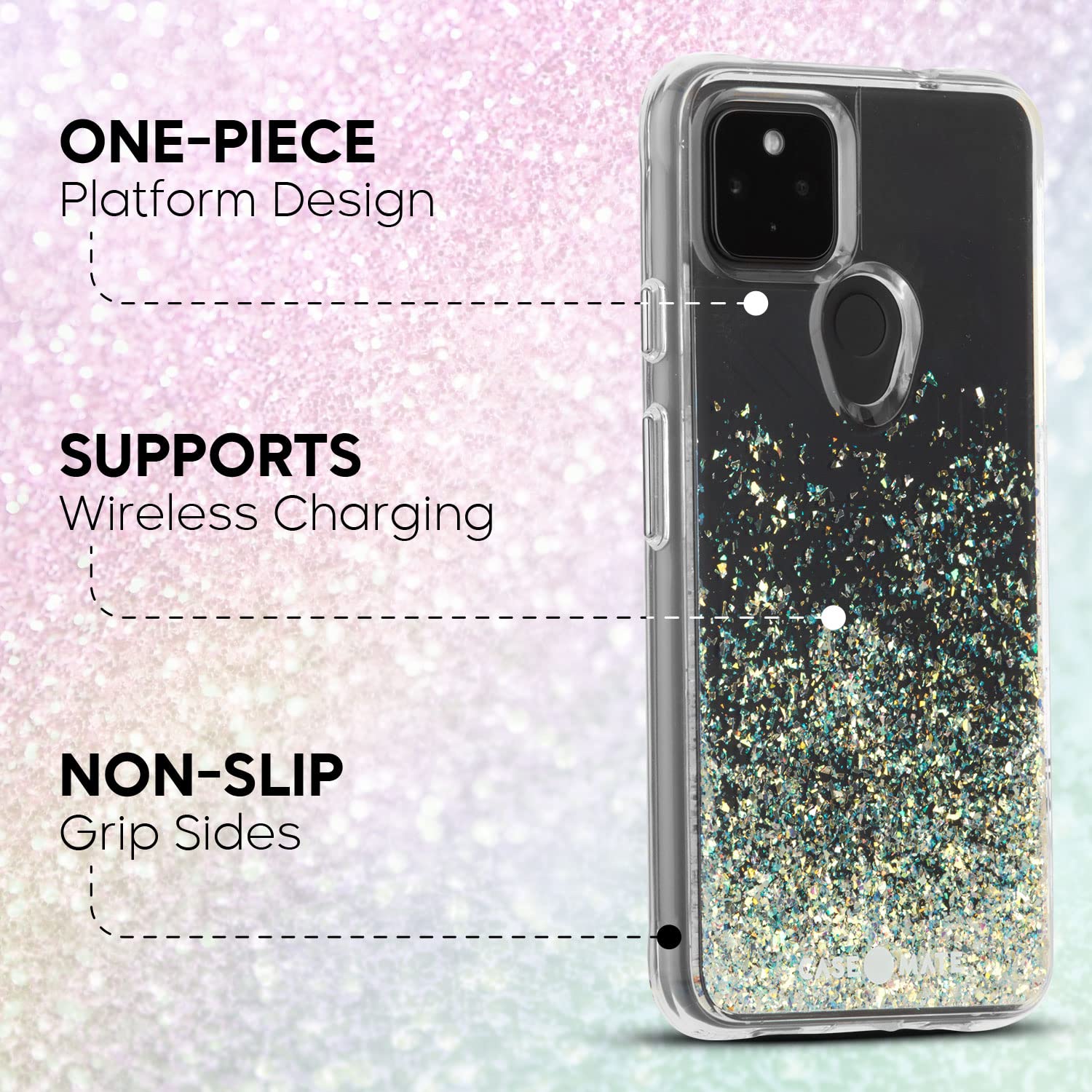 Case Mate   Case For Google Pixel 5 6.0 Inch   Twinkle   Reflective Foil Elements   Stardust