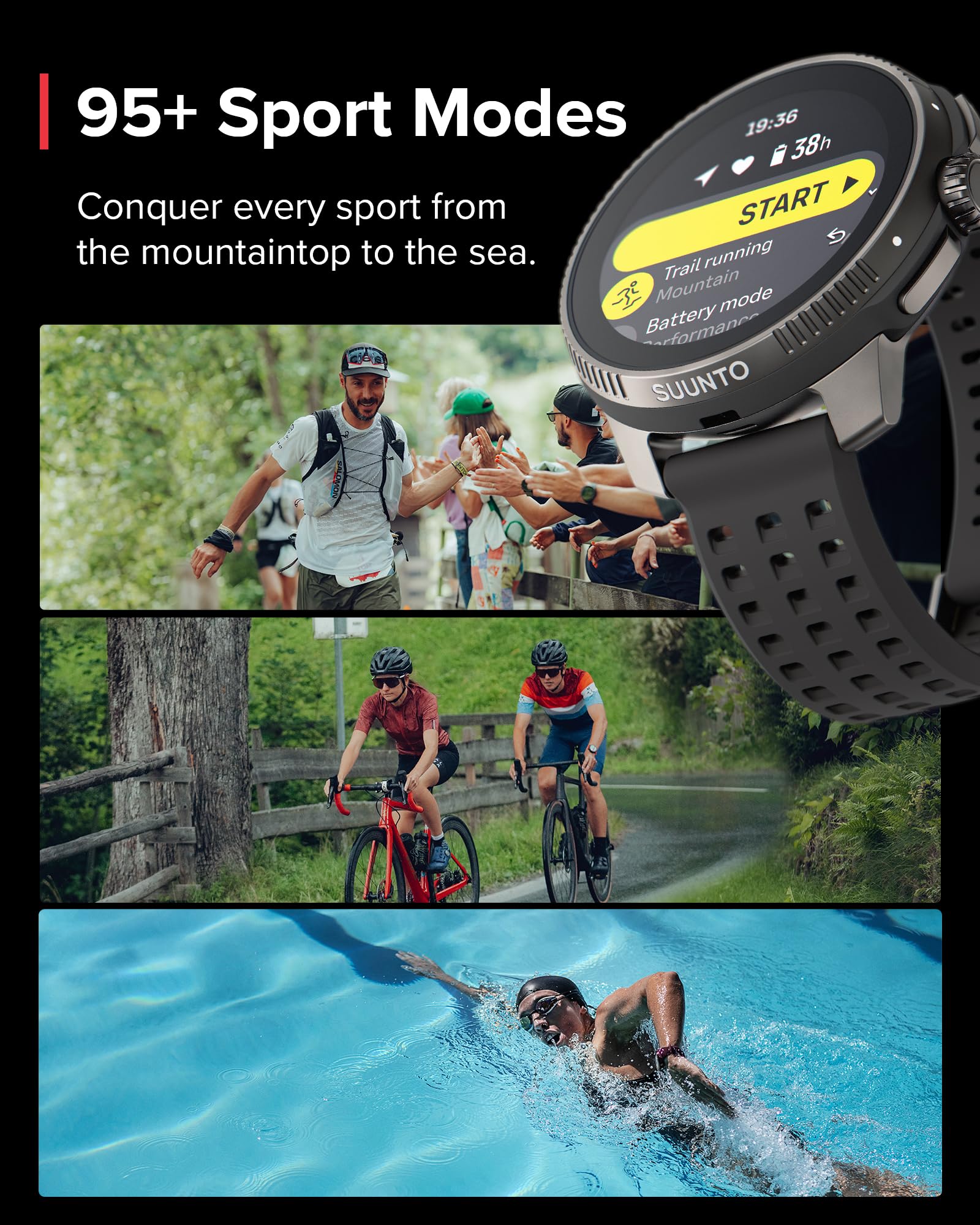 Suunto Race Sports Watch, Gps Tracker W/Clearer Amoled Touchscreen, Dual-Band Gnss & Global Offline Map, 26-Day Standby, Support