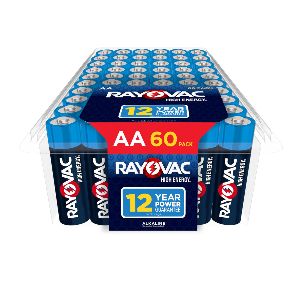 Rayovac Aa Batteries, Double A Battery Alkaline, 60 Count