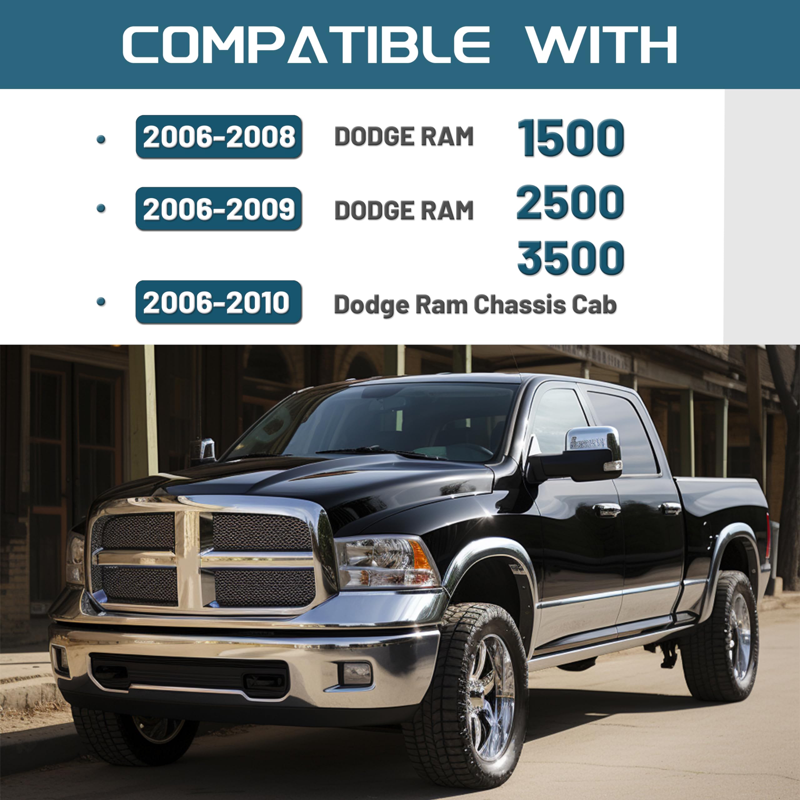 Kuafu Double Din Dash Kit Compatible With 2006 2010 Dodge Ram 1500 2500 3500 Chassis Cab Crew Cab Pickup Radio Dash Installation