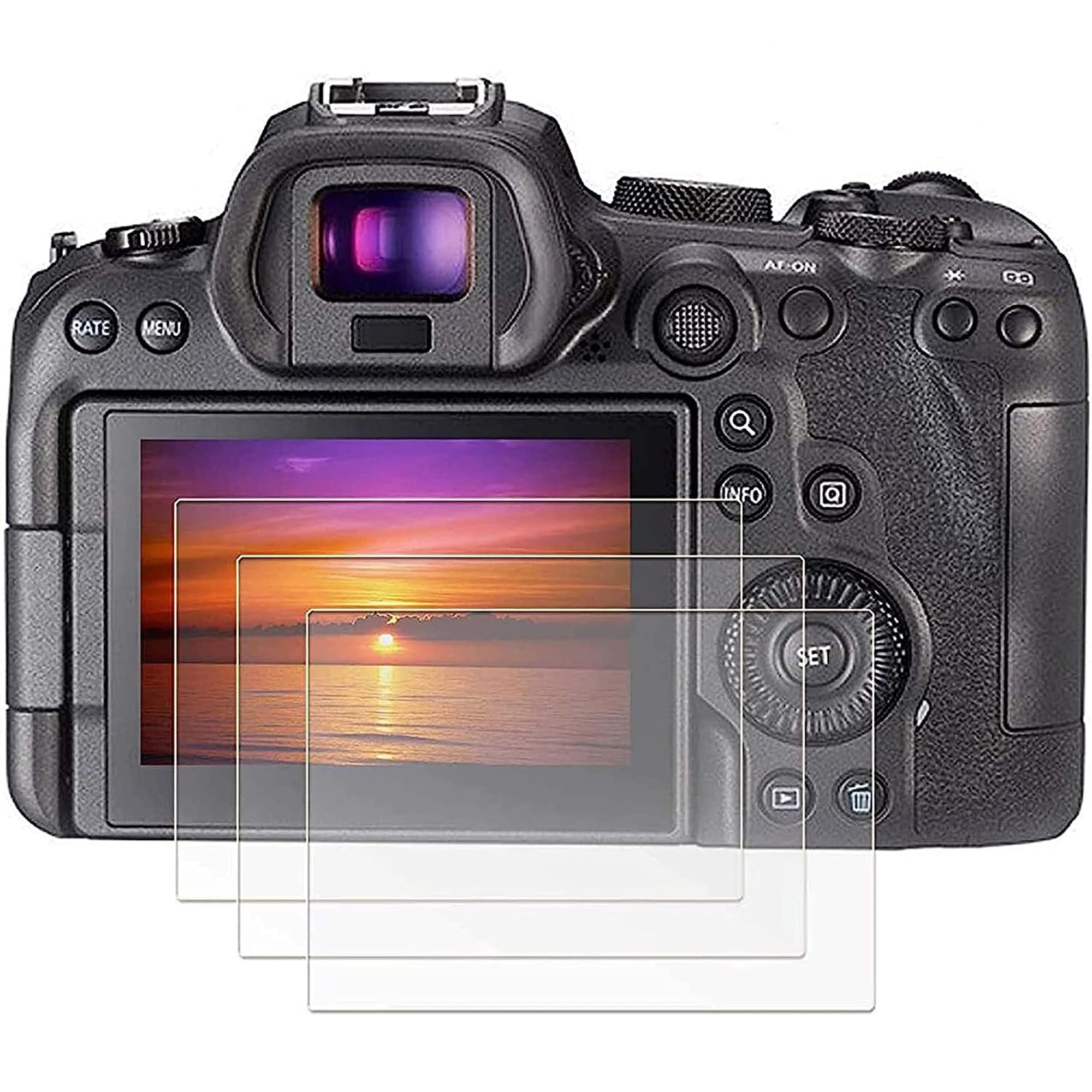 Pctc Eos R6Ii R6 R7 Screen Protector Appliable For Canon R6Ii R6 R7 Full Frame Mirrorless Camera (3 Pack), 0.3Mm 9H Hardness Tem