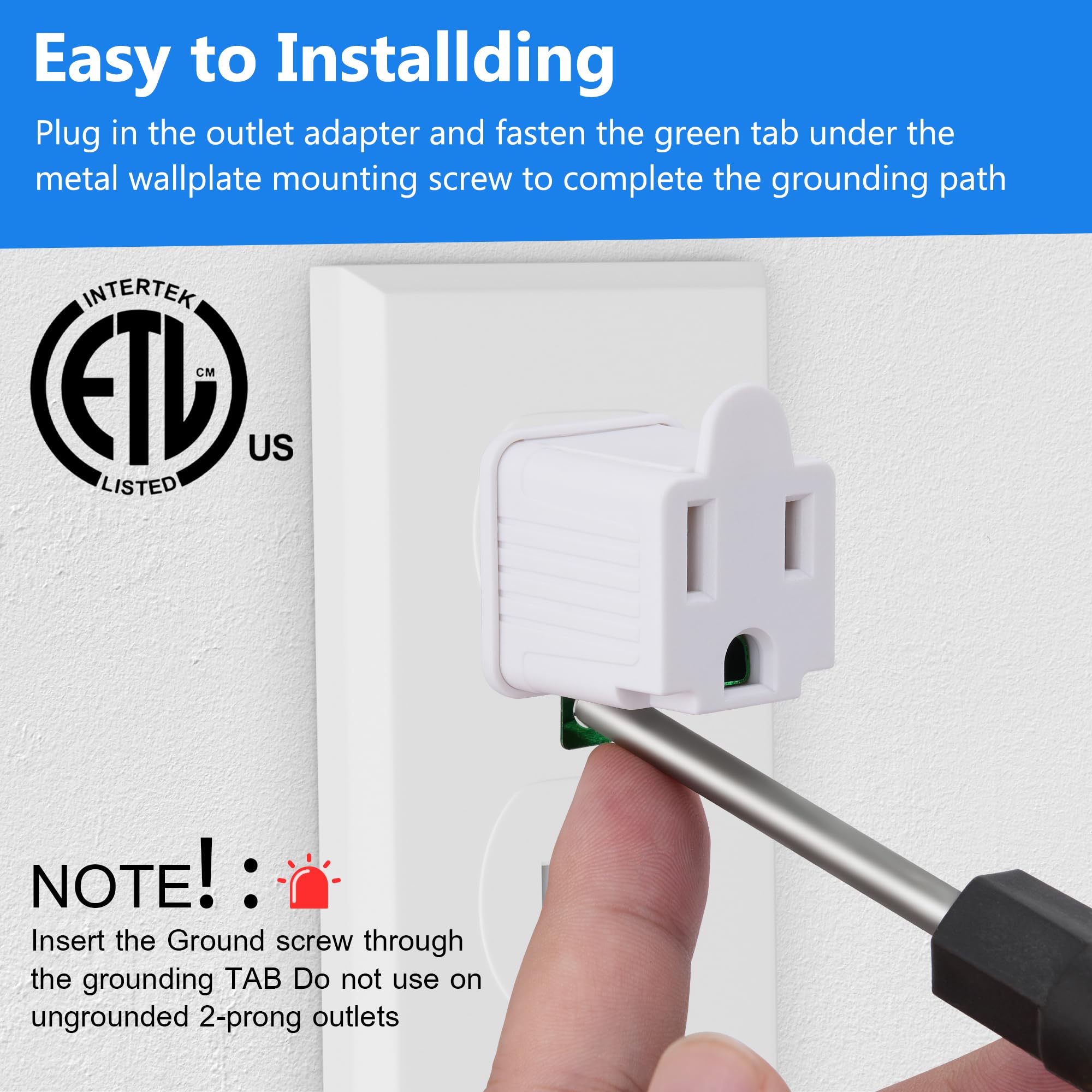 3 Prong To 2 Prong Outlet Adapter 5 Pack   Portable & Polarized 3 Pin To 2 Pin Grounding Converter Socket, Wall Outlet Plug Conn