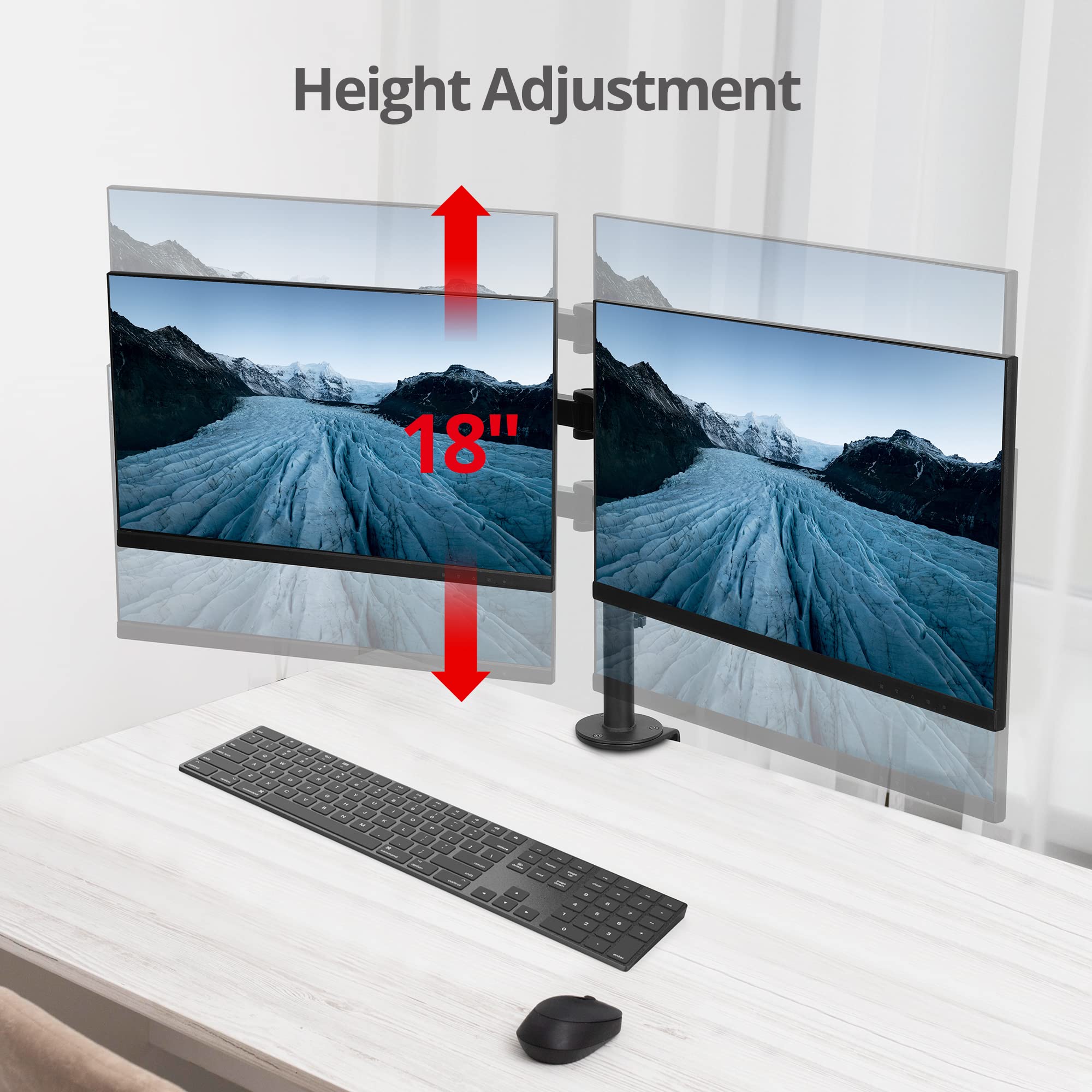 Siig Tilt/Swivel/Rotate/Extend Desk Mount For 13 To 27 Inches Dual Monitor, Black (Ce Mt0Q11 S1)