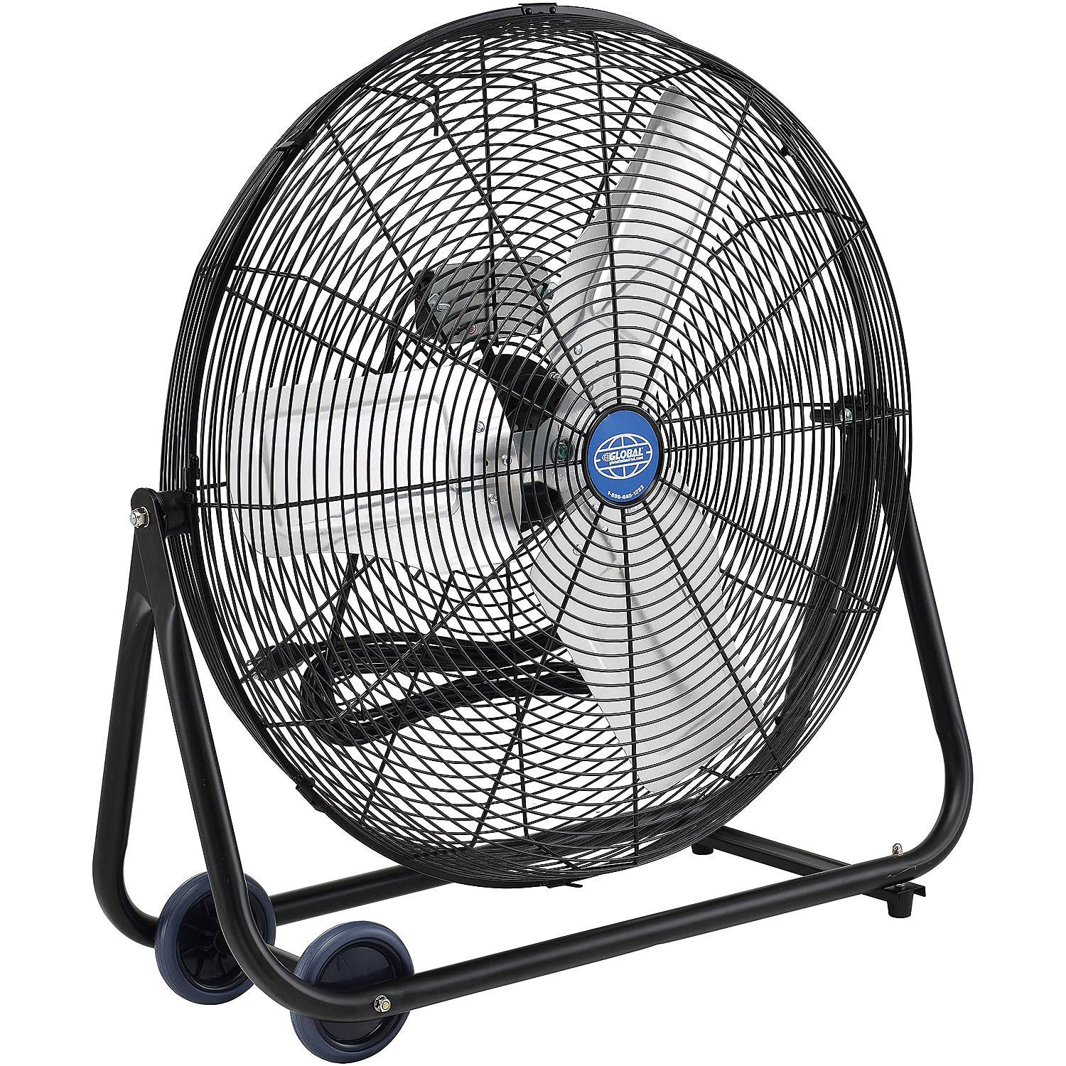 Global Industrial Portable Tilt Floor Fan, 24'', Direct Drive