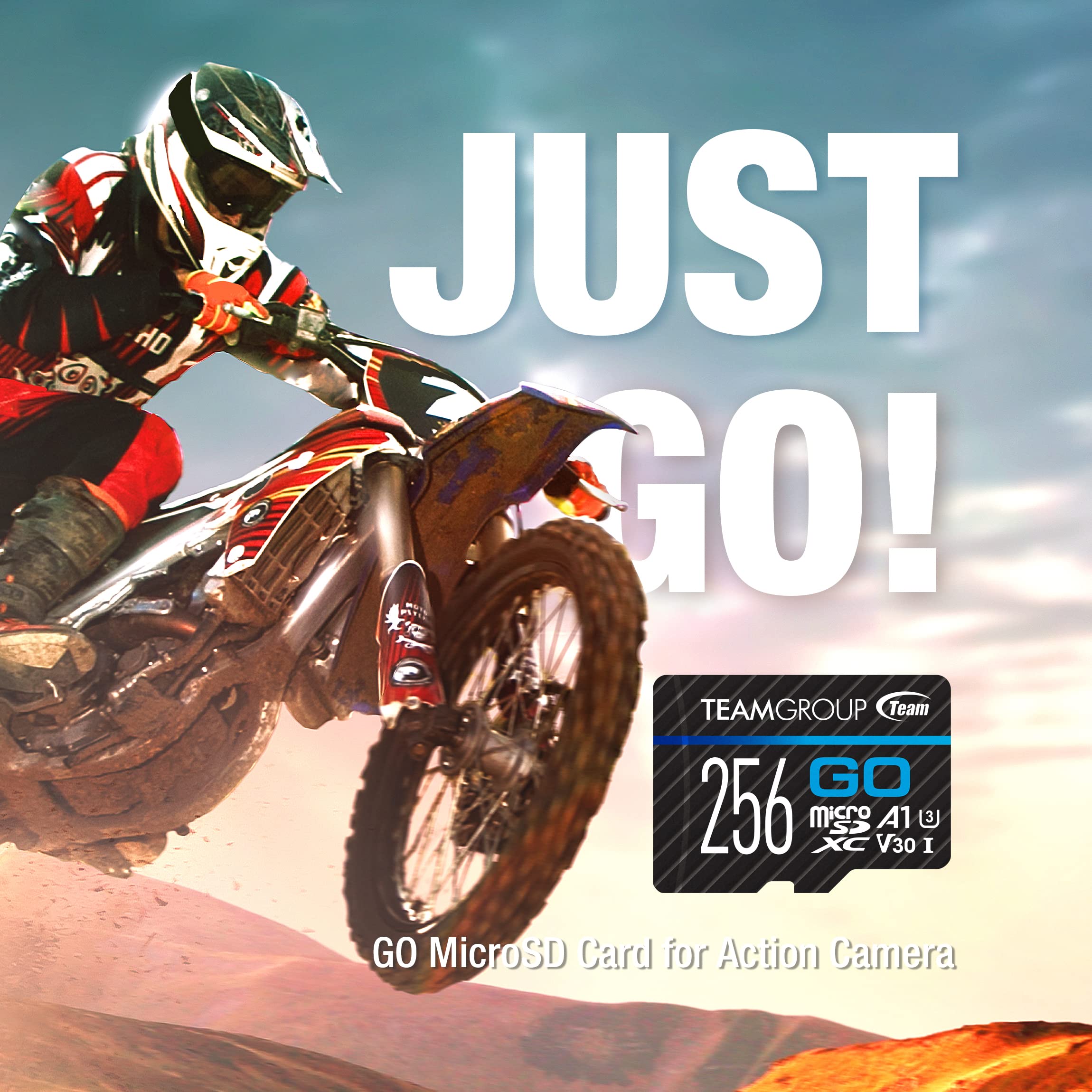 Teamgroup Go Card 256Gb Micro Sdxc Uhs-I U3 V30 4K For Gopro & Action Cameras High Speed Flash Memory Card With Adapter For Outd