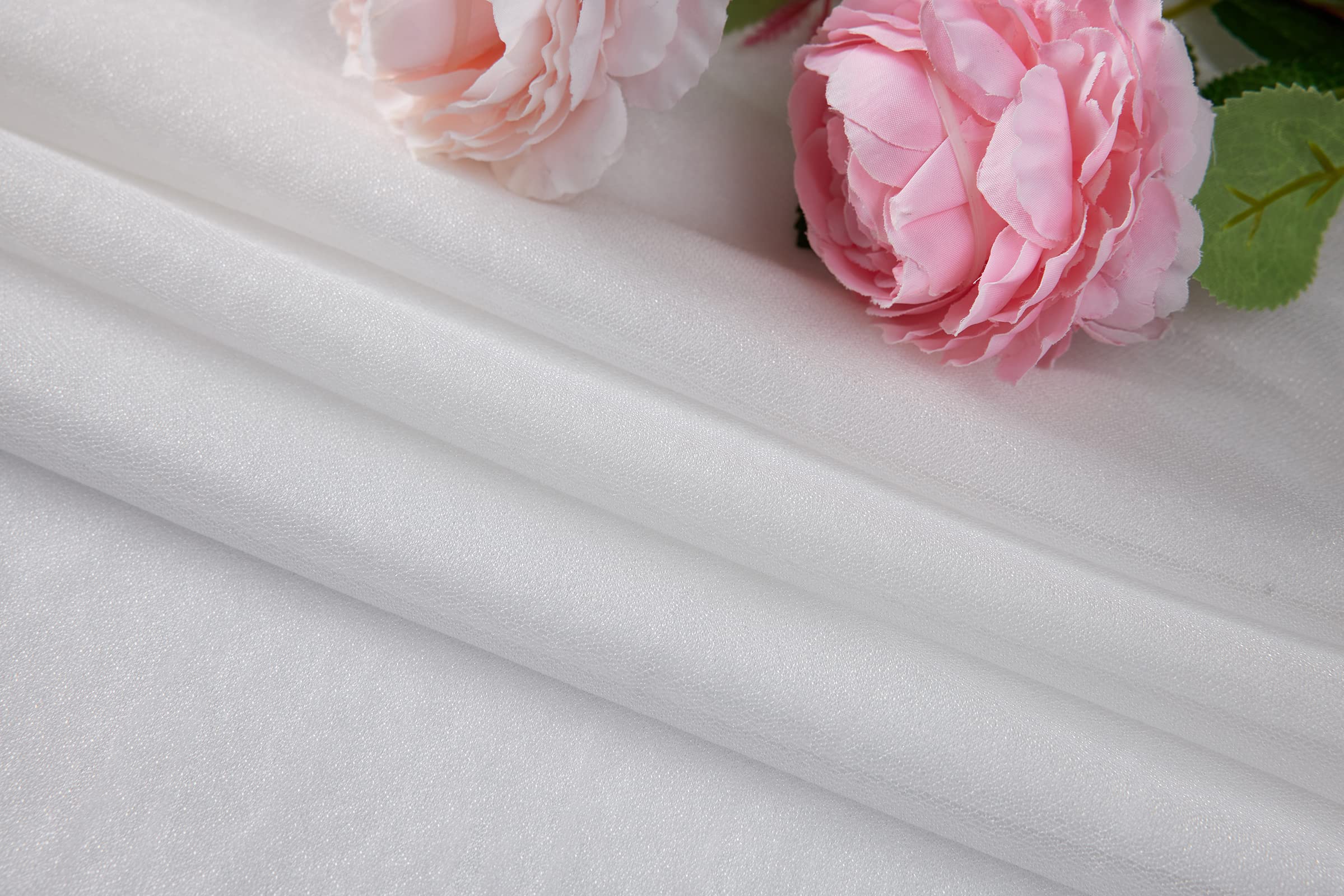 Mohoeey 20Ft White Wedding Arch Draping Fabric,Sheer Backdrop Curtains Draps Decorations For Wedding Ceremony Party Ceiling Home