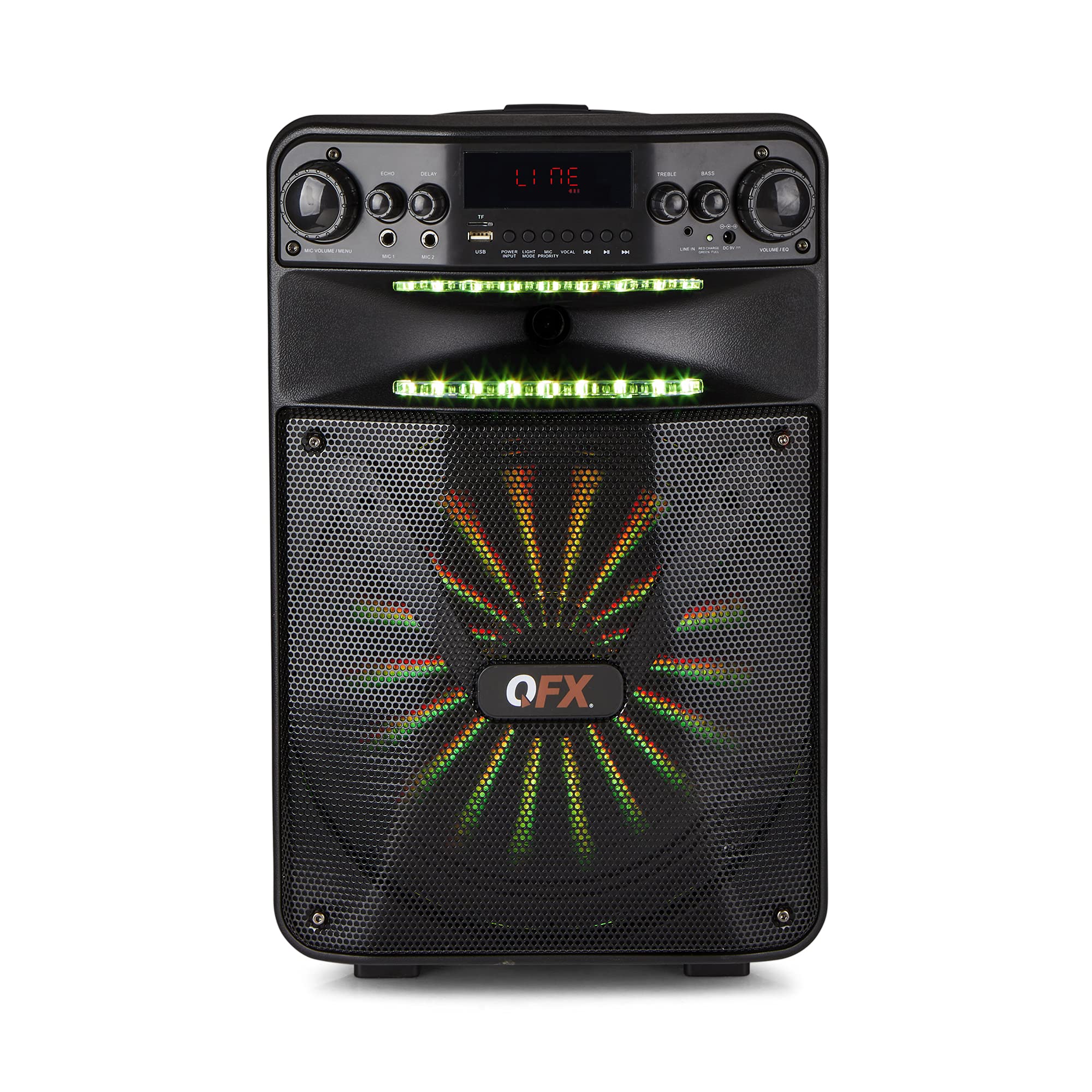 QFX PBX-1210 12 Bluetooth Rechargeable Speaker with 12 Woofer and Smart App Control