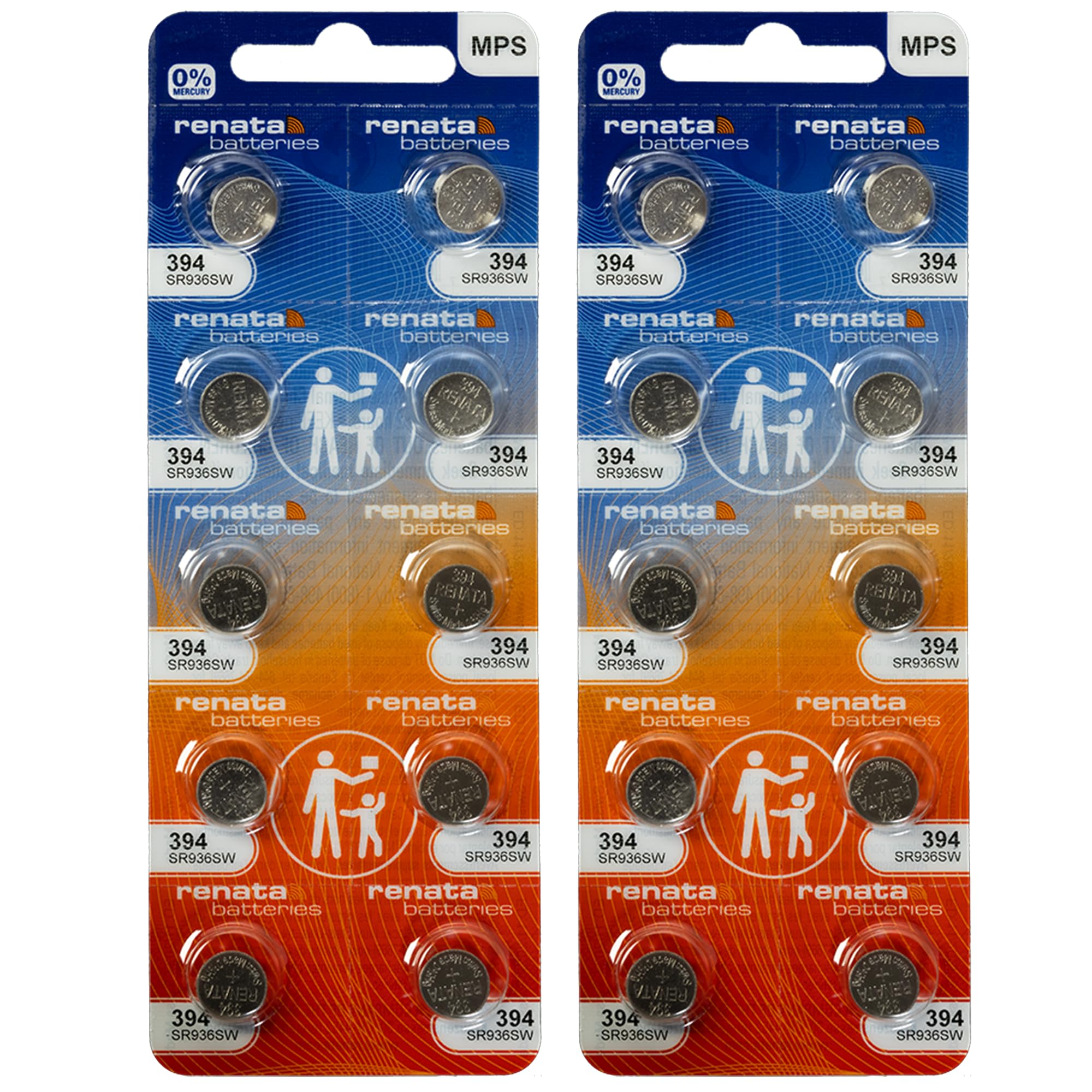 Renata 394 Sr936Sw Batteries   1.55V Silver Oxide 394 Watch Battery (20 Count)