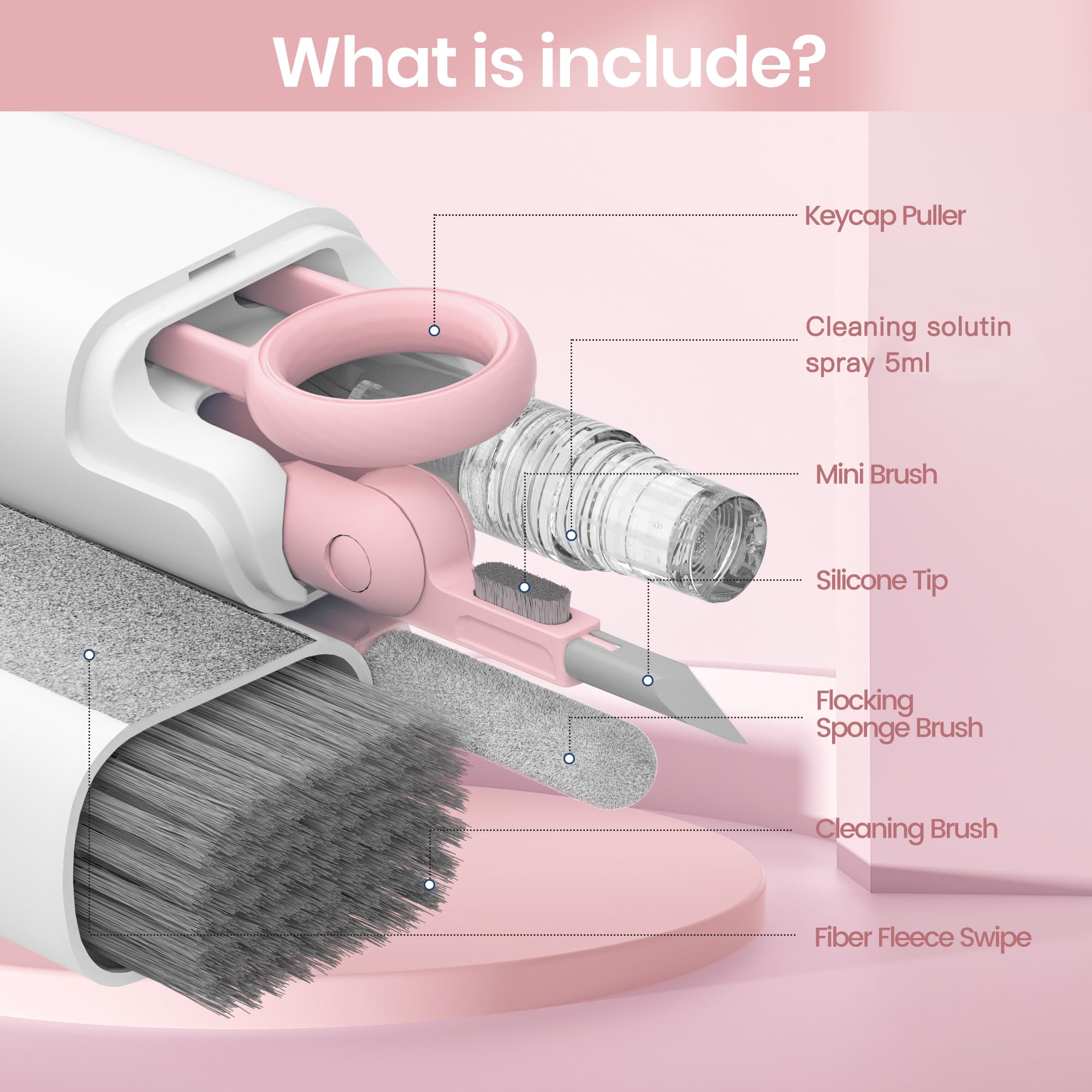 Laptop Screen Keyboard Earbud Cleaner Kit,Electronics Cleaning Tool For Macbook Ipad Iphone Pro Cell Phone,Airpod Cleaner Kit,Co