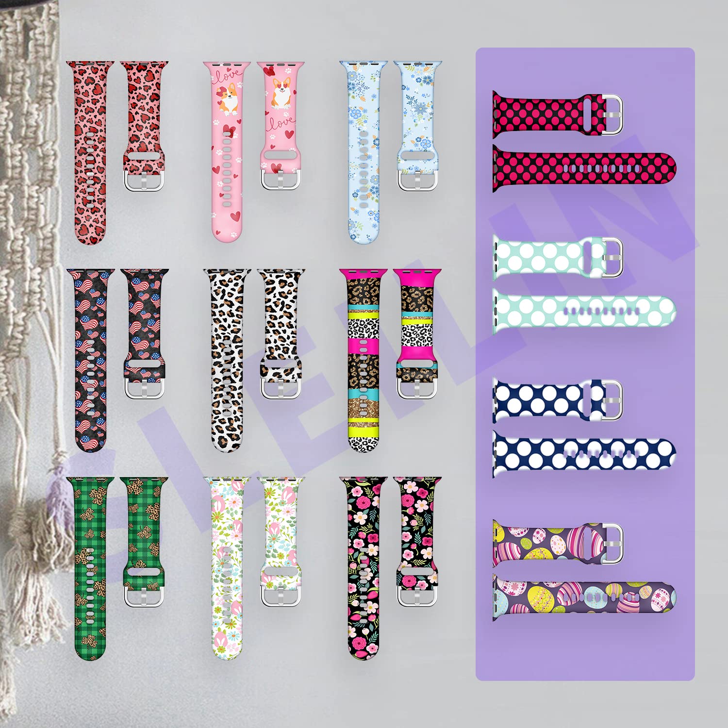 Rabbit Watch Band Compatible With 44Mm Apple Watch Bands For Women 42Mm 45Mm Soft Silicone Wristbands Replacement Strap With Cla