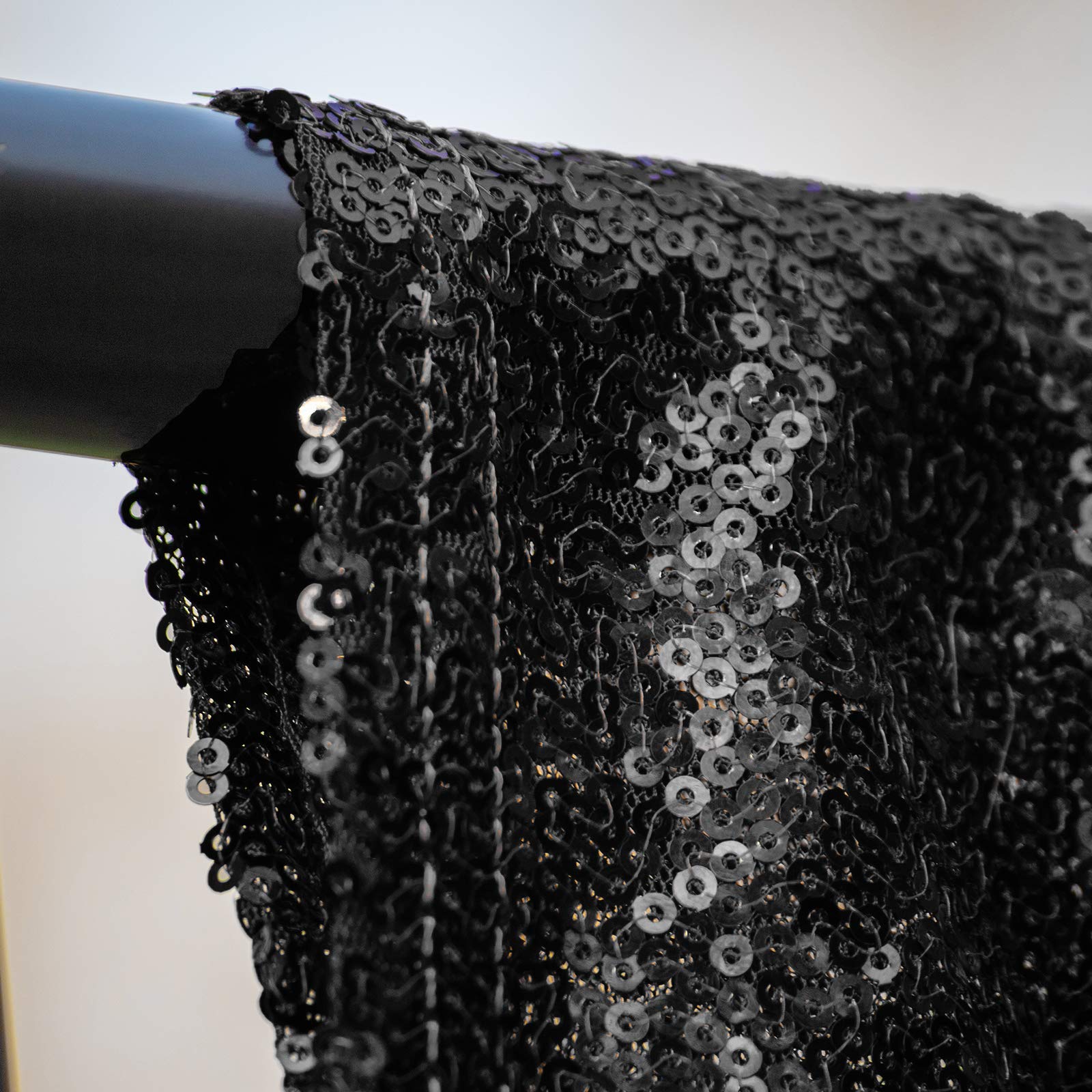 Jyflzq Black Sequin Backdrop Curtains 10Ft X 10Ft 1 Panel Halloween Backdrop Glitter Photo Booth Backdrops Sparkly Photography B