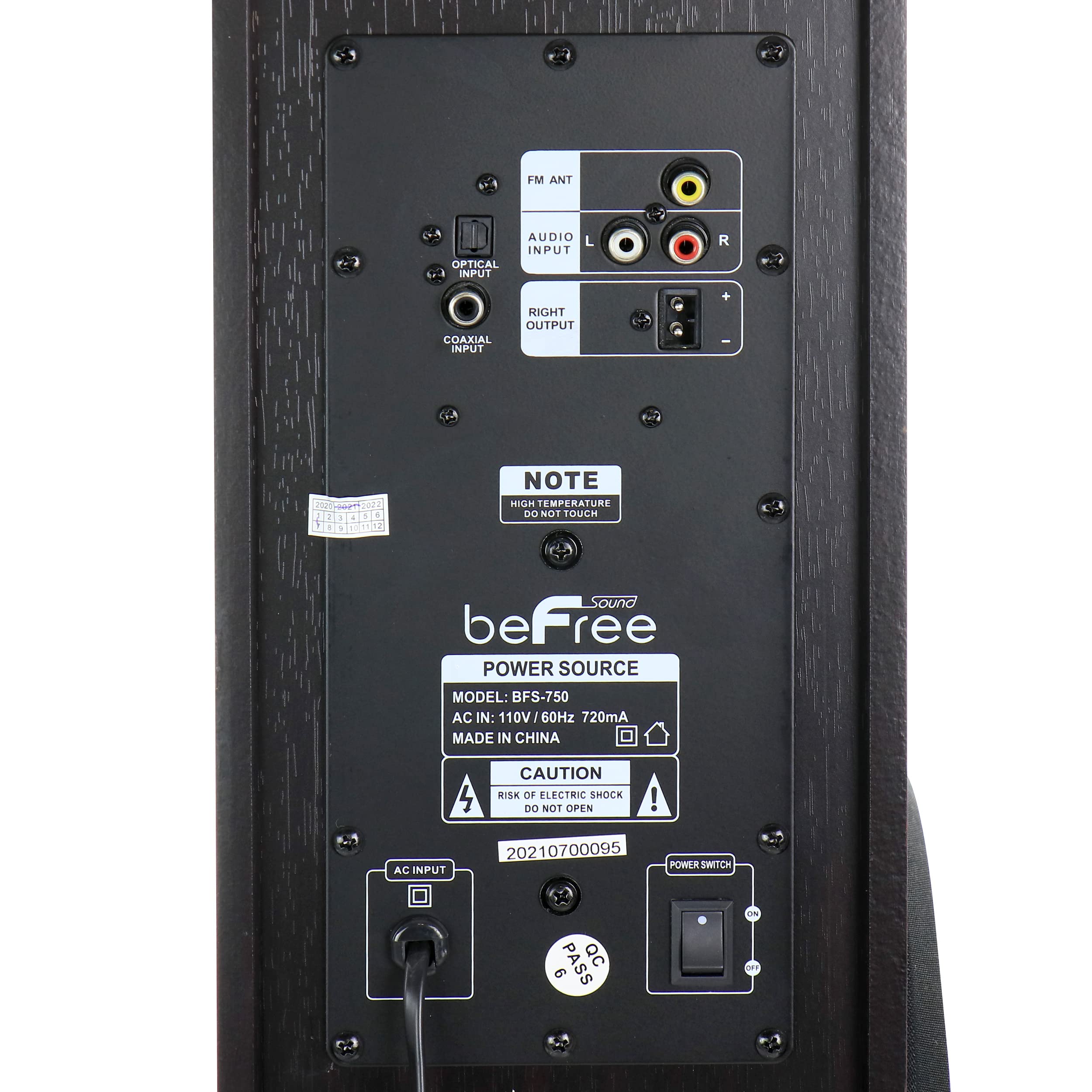 Befree Sound 2.1 Chanel Bluetooth Tower Speakers In Black