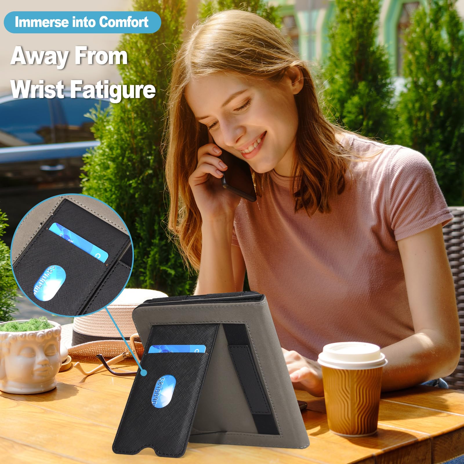 Caweet Case For Nook Glowlight 4 Plus 7.8'' 2023 Release, Premium Pu Leather Foldable Stand Protective Sleeve Cover With Card Sl