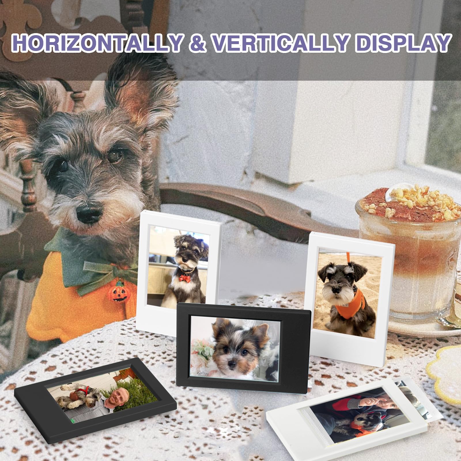 Caiyoule Mini Picture Frame For Instax Mini 99/12/11/9/8/7+/Evo 3'' Film Classic For Polaroid 2X3 Photo Frame (10 Pack)