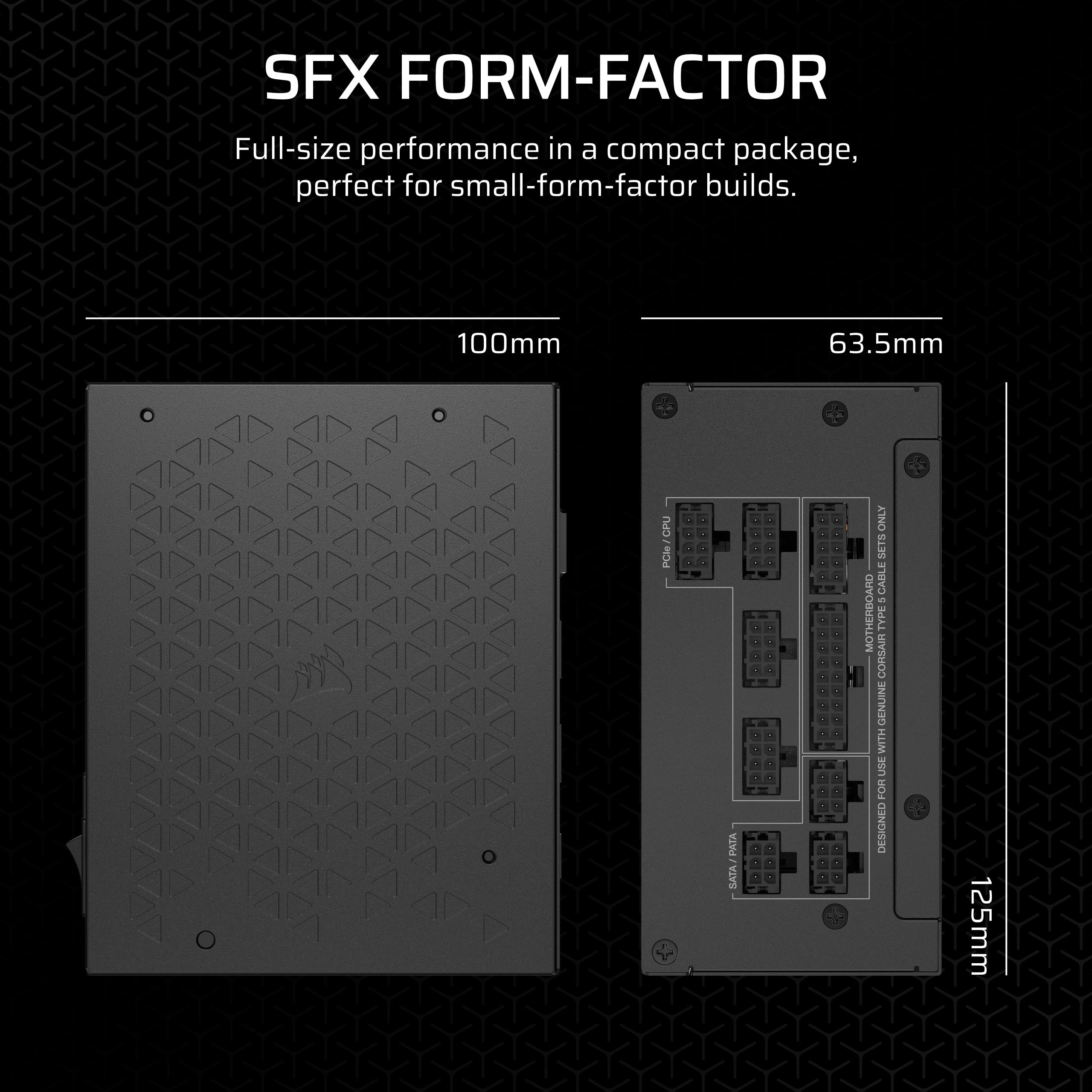 Corsair Sf750 (2024) Fully Modular Low Noise 80 Plus Platinum Atx Power Supply - Atx 3.0 Compliant - Pcie 5.0 Ready - Sfx-To-Atx