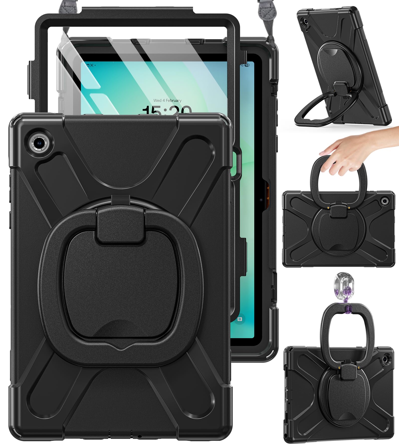 BRAECN Case for Samsung Galaxy Tab A11+ Plus 11 2025 (SM-X230/X235/X236/X238), Shockproof Full-Body Silicone Case with Screen Pr