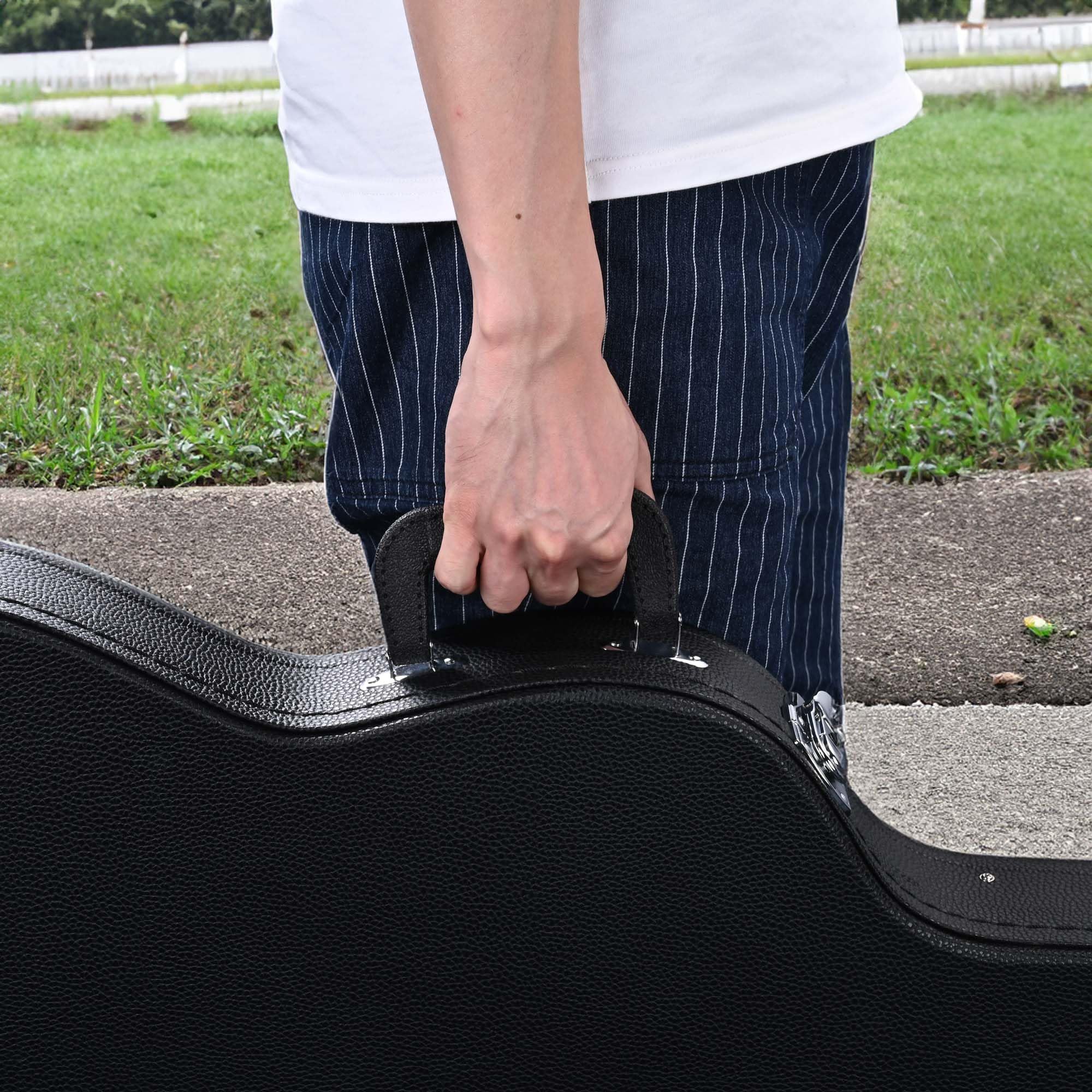 Aw Electric Guitar Hard Case For Stratocaster St Style Electric Guitar Wooden Hard Shell Lockable For Right Hand