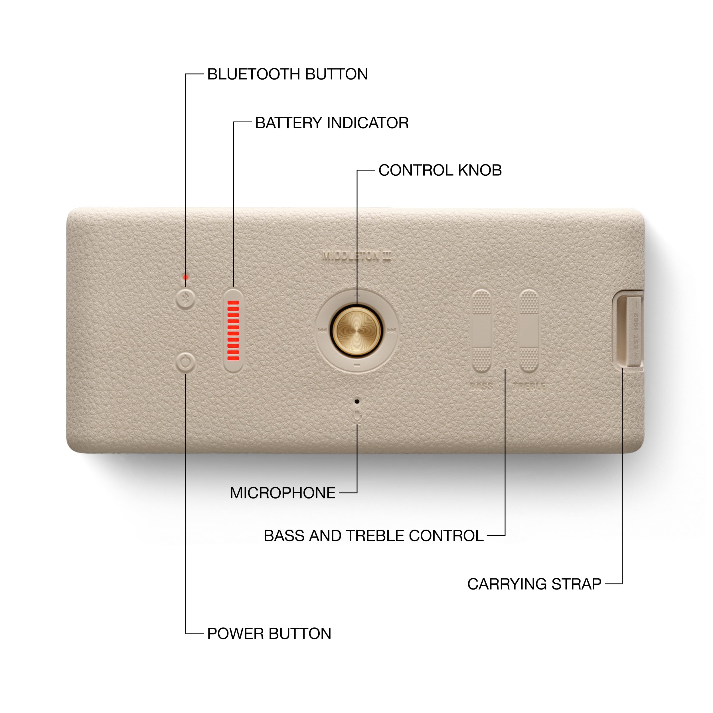 Marshall Middleton Ii Bluetooth Speaker - Cream