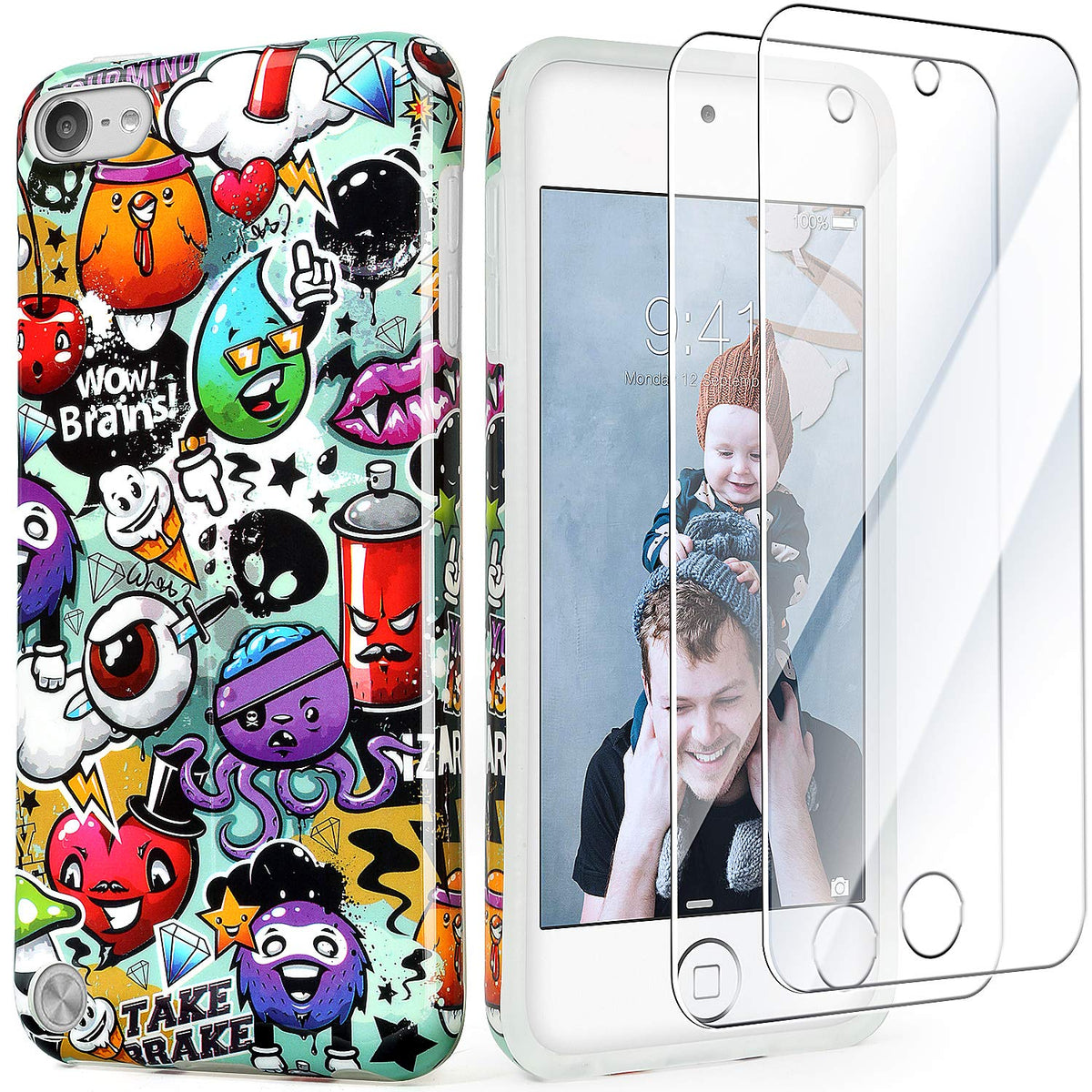Ipod Touch 7Th Generation Case With 2 Screen Protectors, Idwell Slim Anti Scratch Flexible Soft Tpu Bumper Protective Case For I