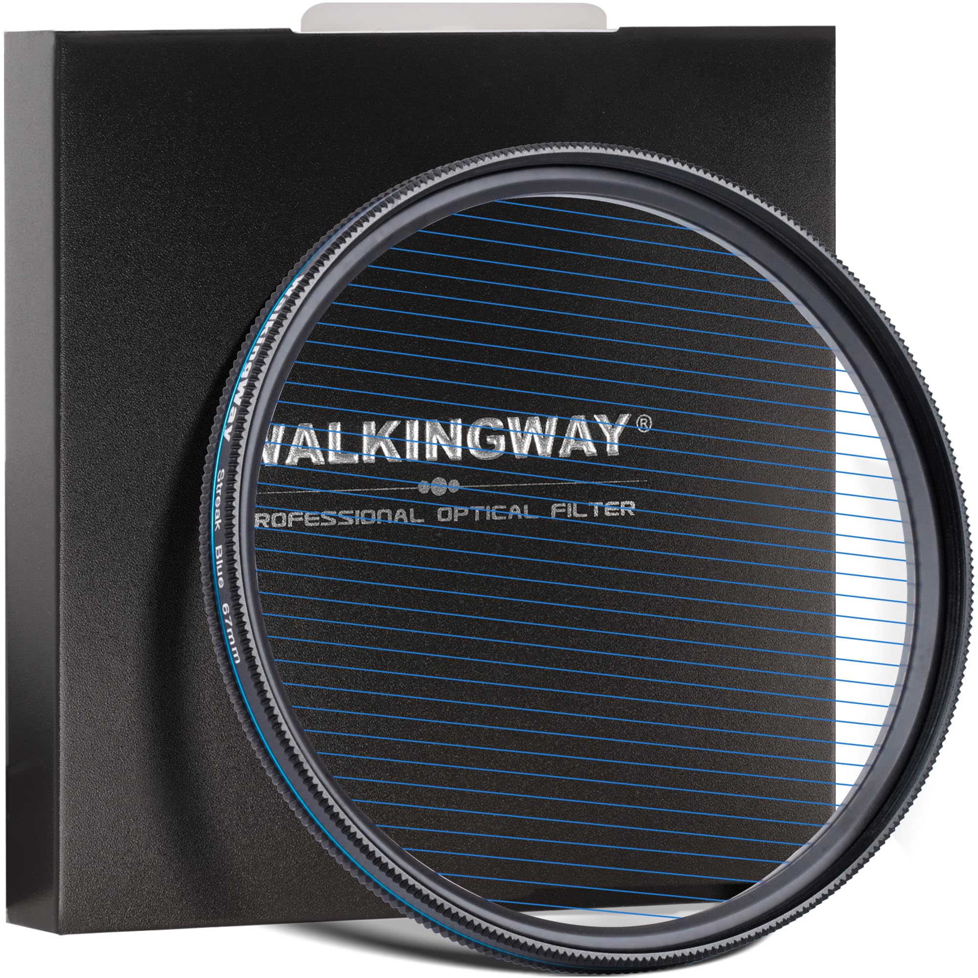 Walking Way 62Mm Variable Blue Streak Filter Rotating Circular Anamorphic Style Streak Effect Lens Filter For Photography And Vi