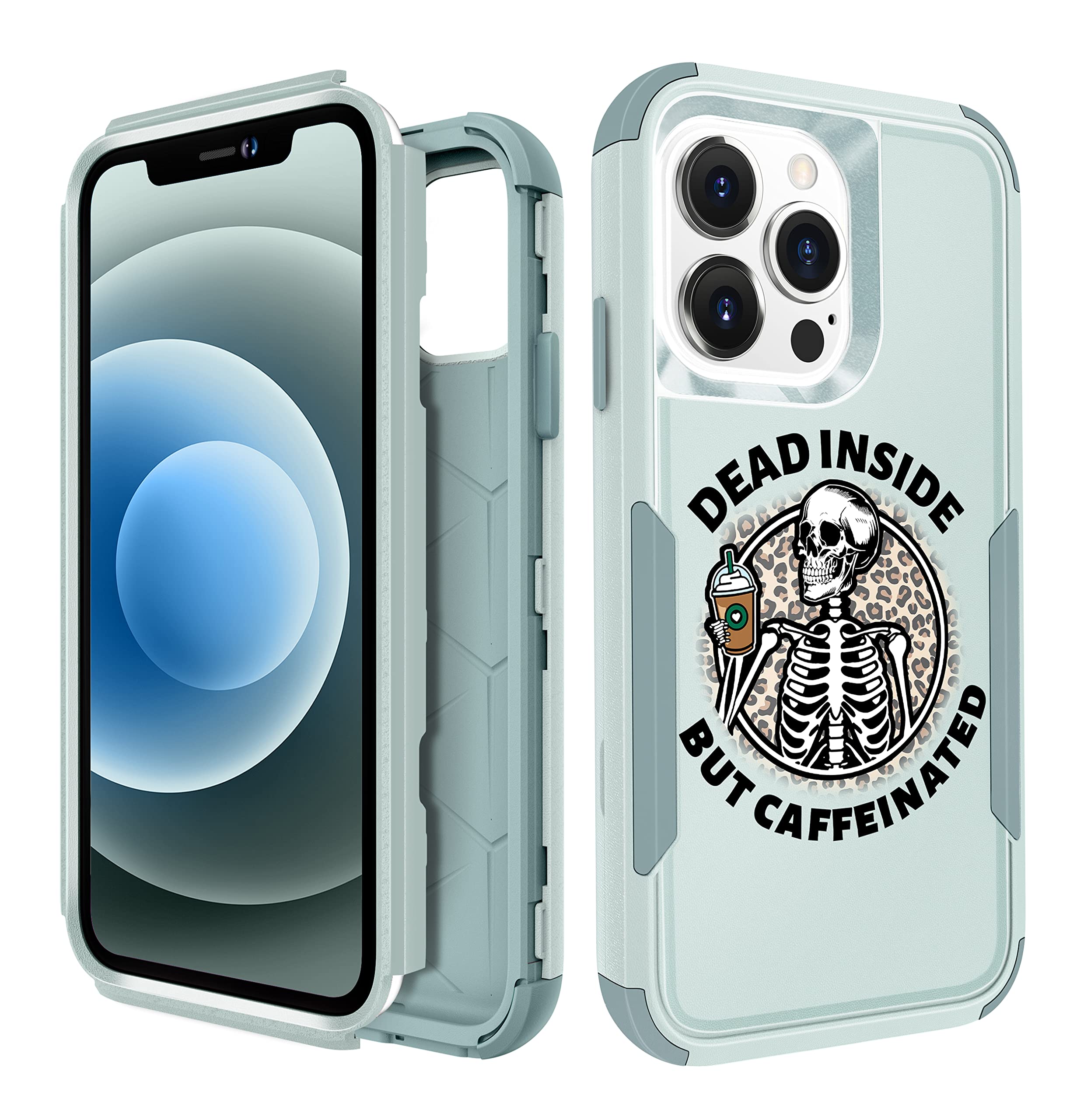Plakill For Iphone 13 Pro Max Heavy Duty Case Protective Funny Skull Skeleton Designer Drop Tested Cute Cases For Men Women Girl