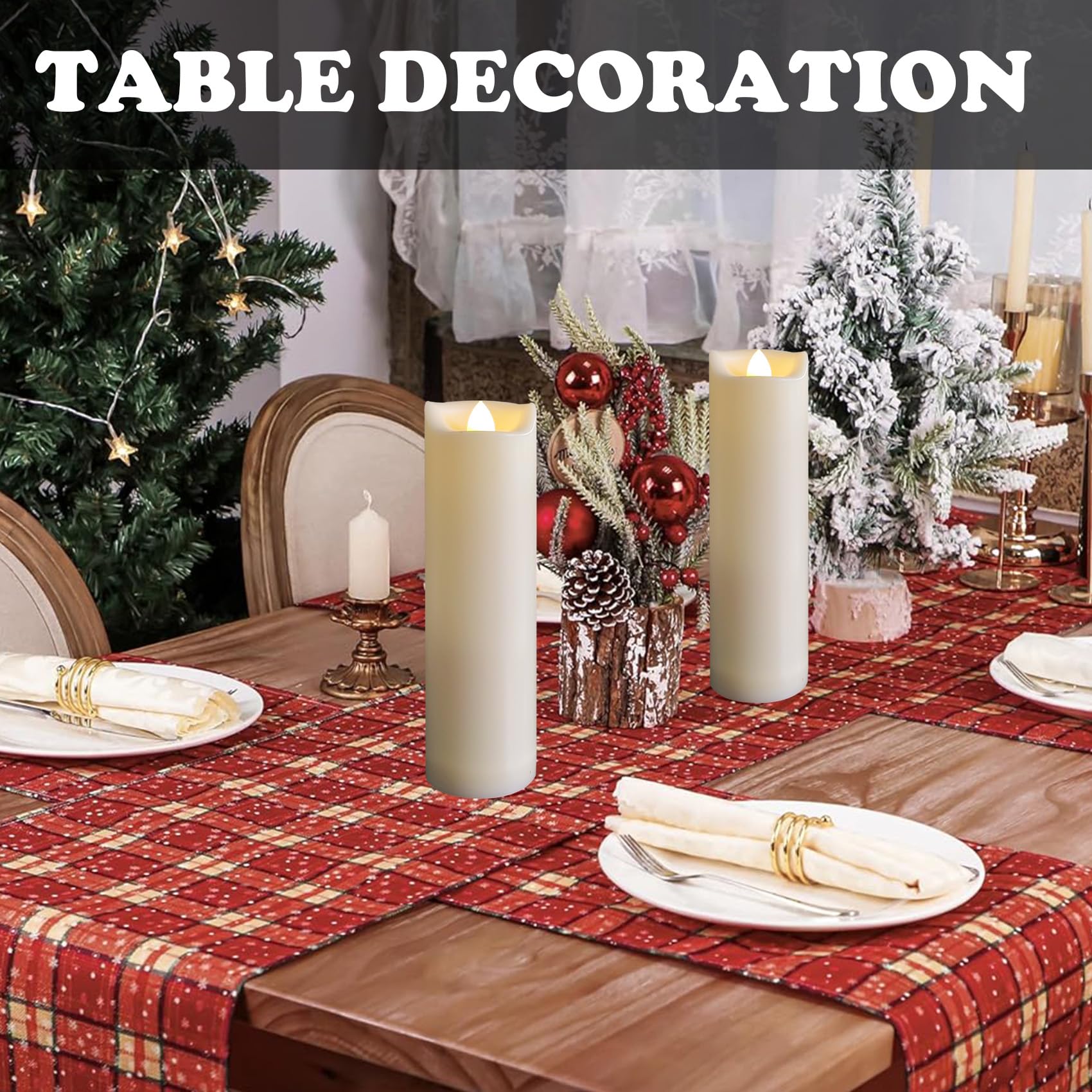 2''X7'' Outdoor Led Battery Operated Candles With Timer/Remote Plastic Flickering Waterproof Flameless Candles Wedding Party Hal