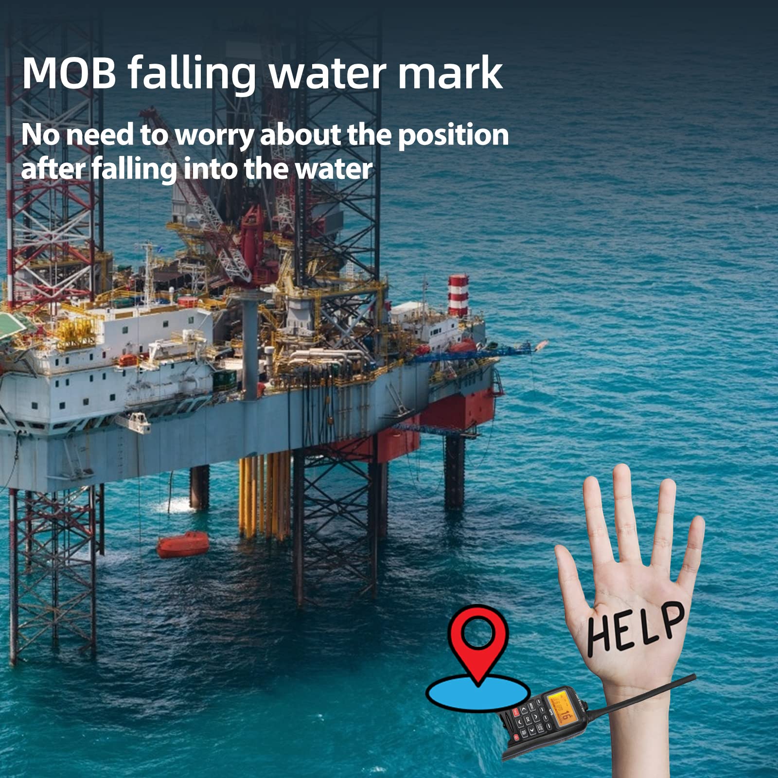 Retevis Rm40 Handheld Marine Radio With Gps, Dsc Radio Marine,Boat Radio Floating Ip67 Submersible Waterproof,Mob,Noaa Weather Alert,1500Mah,Marine Radio Handheld With Distress For Boats Coast Guard