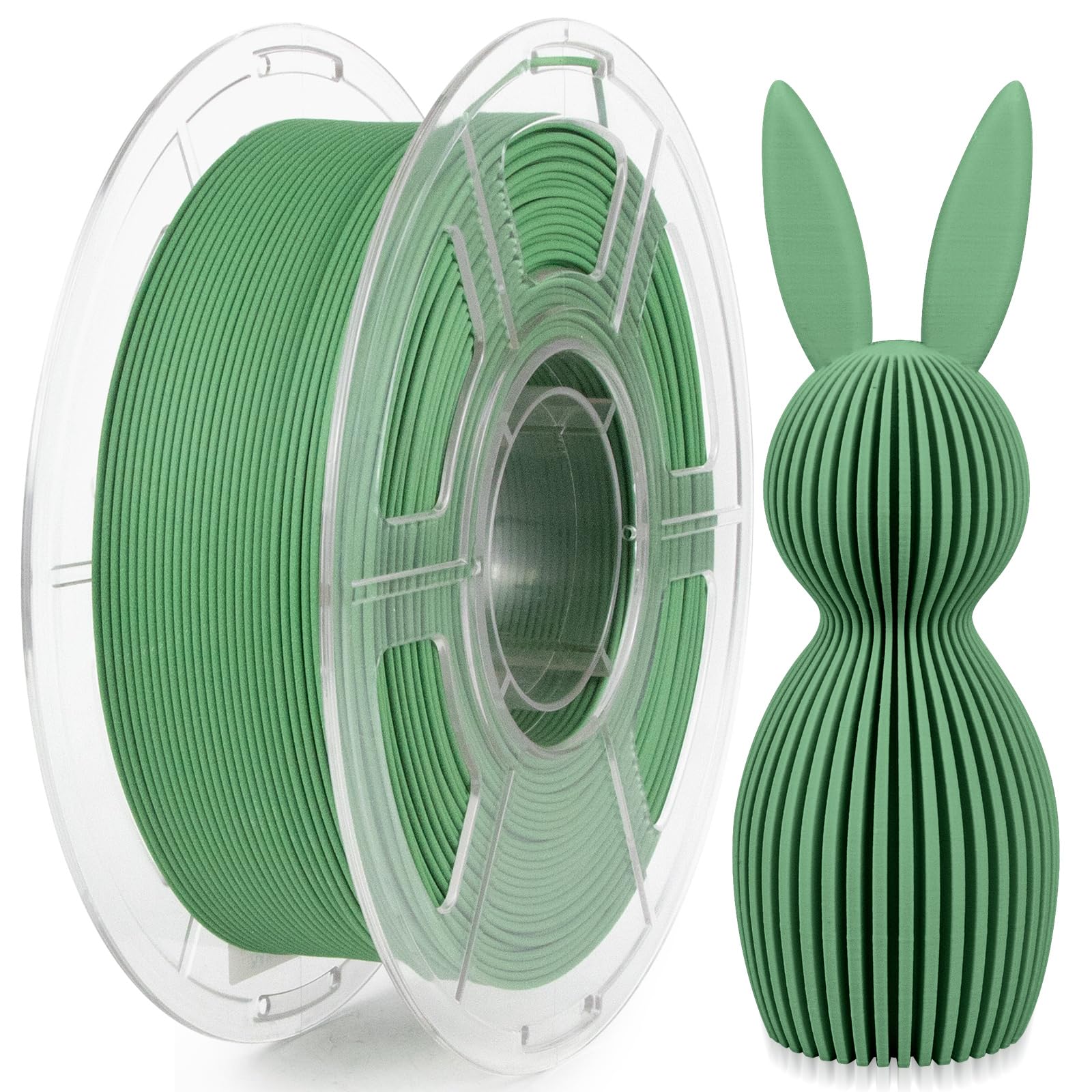 iSANMATE Matte PLA+ 3D Printer Filament, Matte Green PLA+ Filament 1.75mm Designed for High Speed 30-600mm/s, Fast Printing Spee