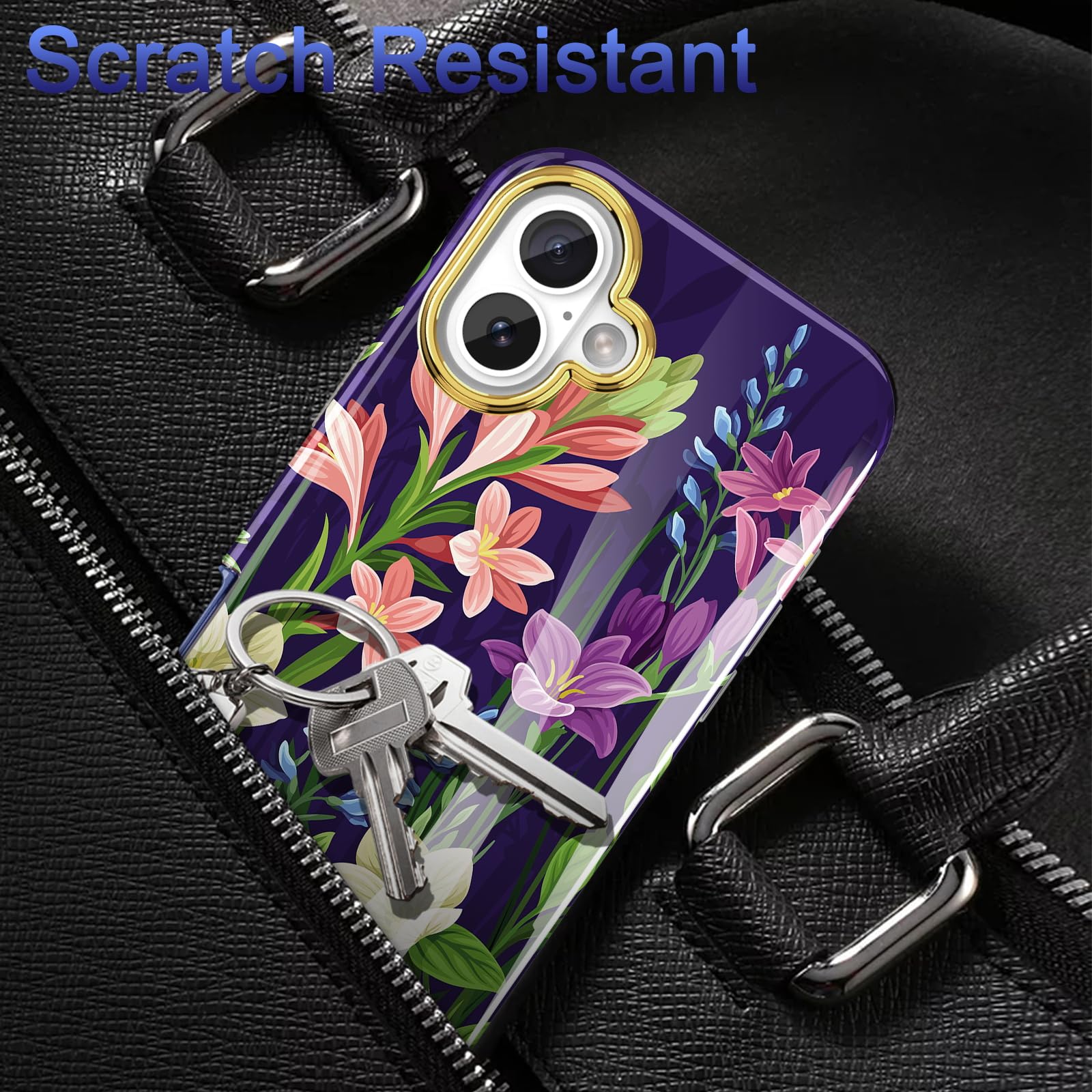 Turquiase Cute Flower Case For Iphone 16 Plus 6.9 Inch Built With Screen Protector, Lightweight And Stylish Full Body Shockproof