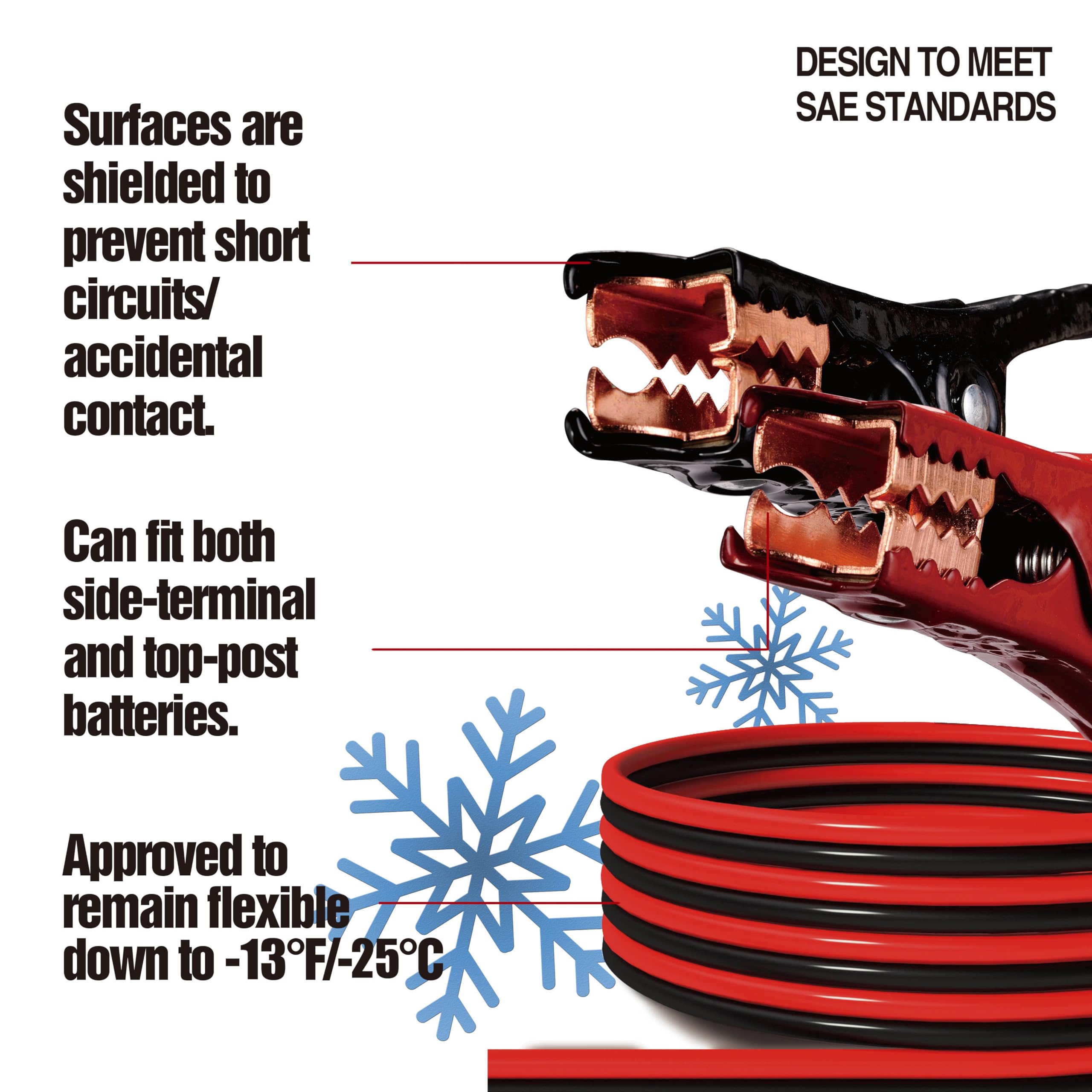 Cartman 4 Gauge 20 Feet Jumper Cables Automotive Booster Cables With Carry Bag For Car Suv And Pickup Trucks