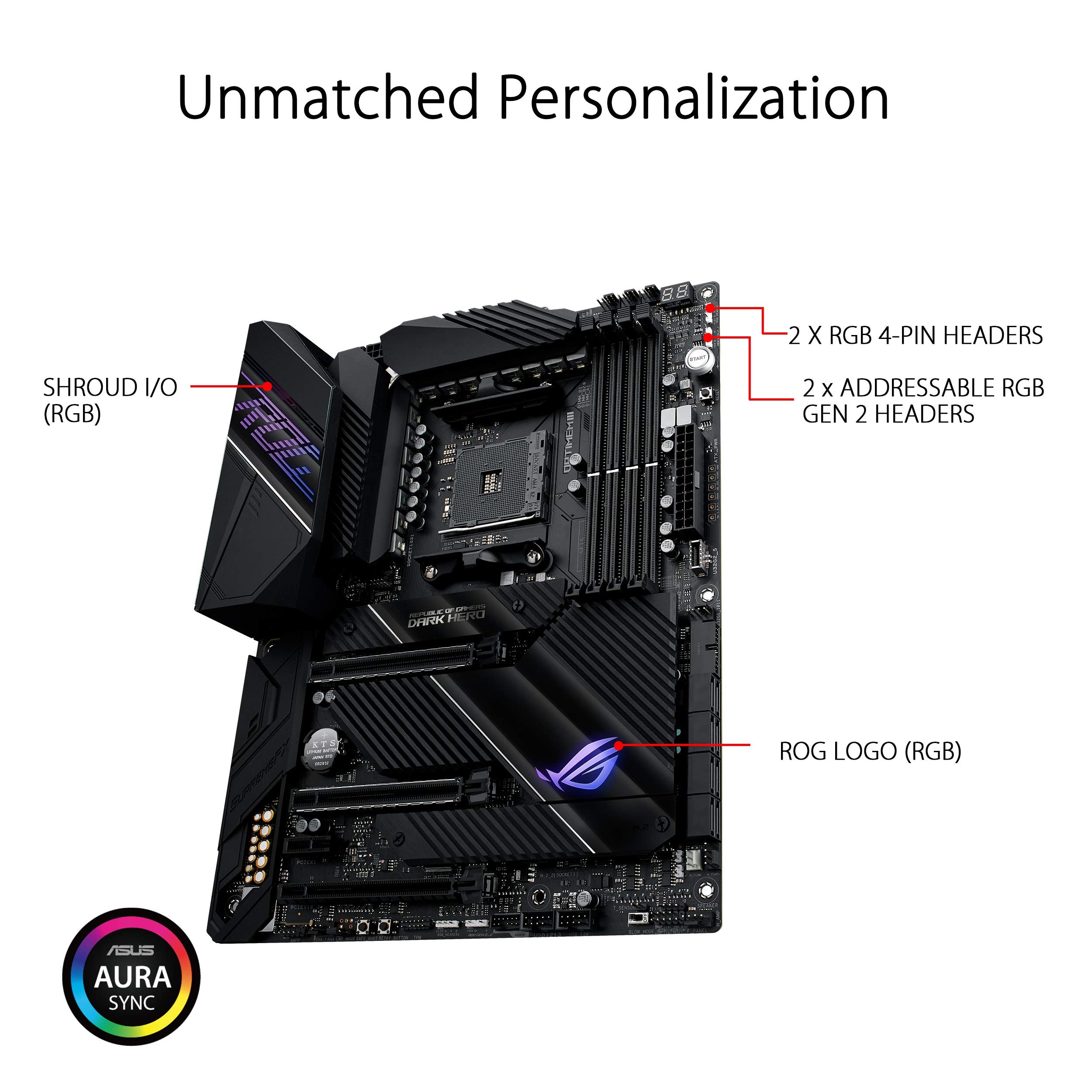 Asus Rog Crosshair Viii Dark Hero Amd Am4 X570S Zen 3 Ryzen 5000 & 3Rd Gen Ryzen Atx Gaming Motherboard (Pcie 4.0, 14+2 Ti Power