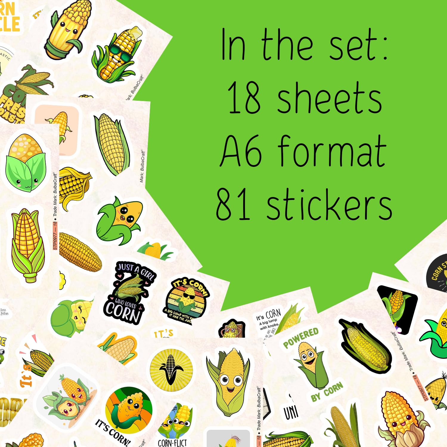 Corn Stickers For Water Bottle And Laptop   Corn Party Favors & Decorations, Waterproof Vinyl Decals, Cute Vegetable And Farm St