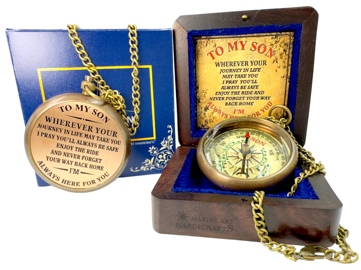 To My Son I Love You Inspirational Quote Engraved Compass Boys Room D  Cor Back To School Birthday Graduation Gift For Son 2023 
