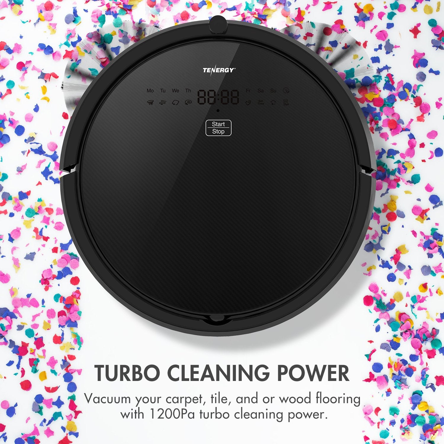 Tenergy Otis Robot Vacuum Cleaner, Max Power Suction Robotic Vacuum, Self Charging, Smart Sensor, Pet Hair Filter Friendly, Remo
